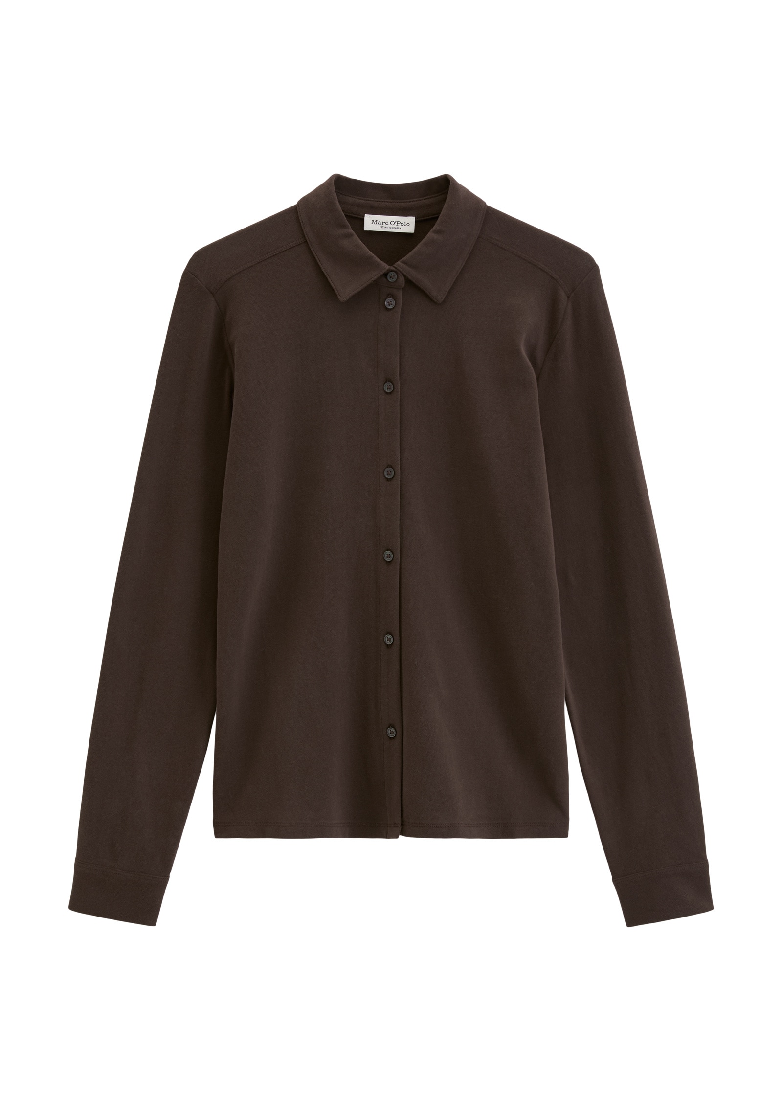 Marc O'Polo Langarm-Poloshirt »aus gebrushtem Single Jersey«