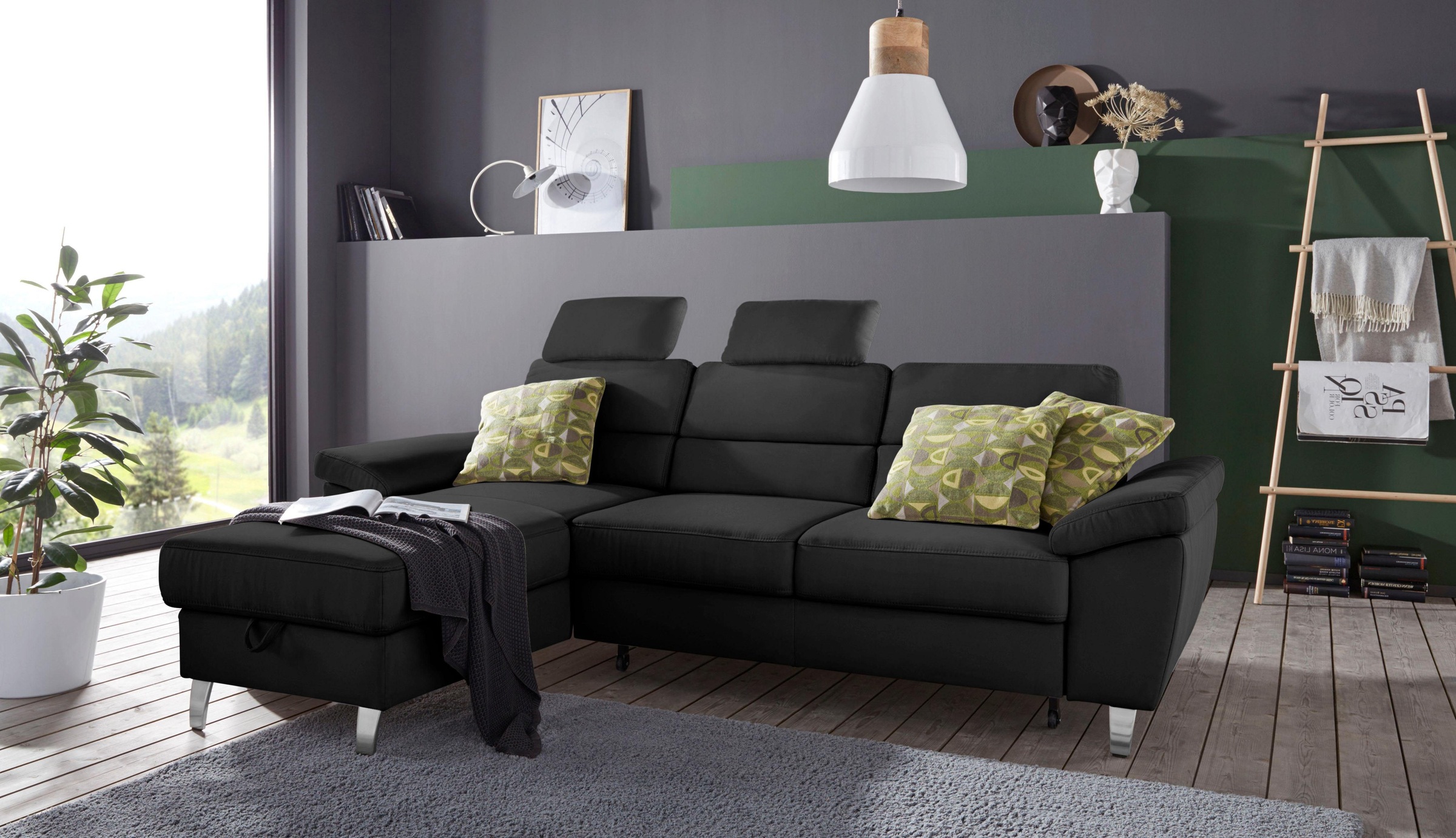 sit&more Ecksofa »Sorano L-Form«, wahlweise mit Bettfunktion und Bettkasten