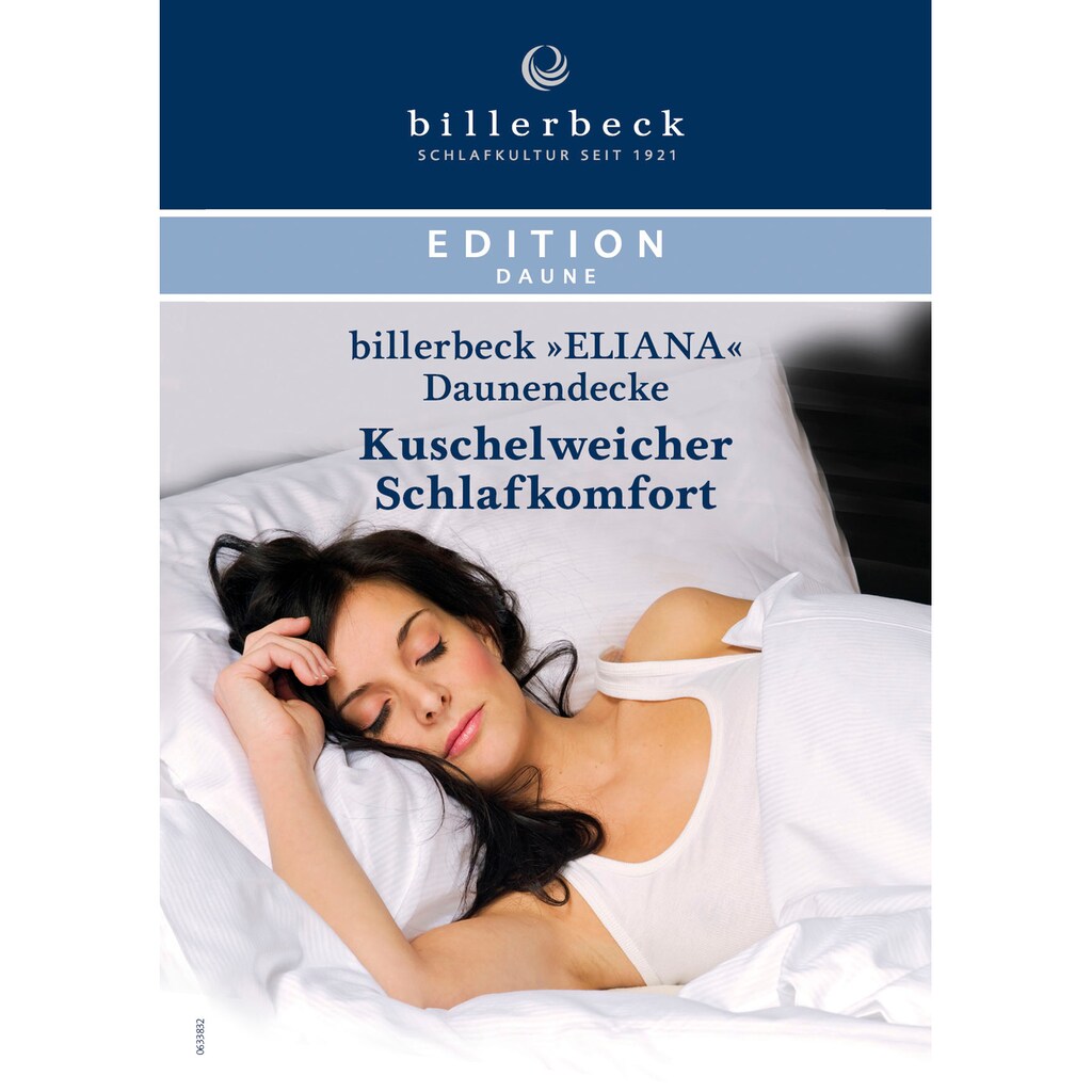 billerbeck Daunenbettdecke »Eliana 90, Bettdecke in 135x200, 155x220, 200x200 cm, Sommer«, leicht, Füllung 90% Daunen, 10% Federn, Bezug 100% Baumwolle, (1 St.)