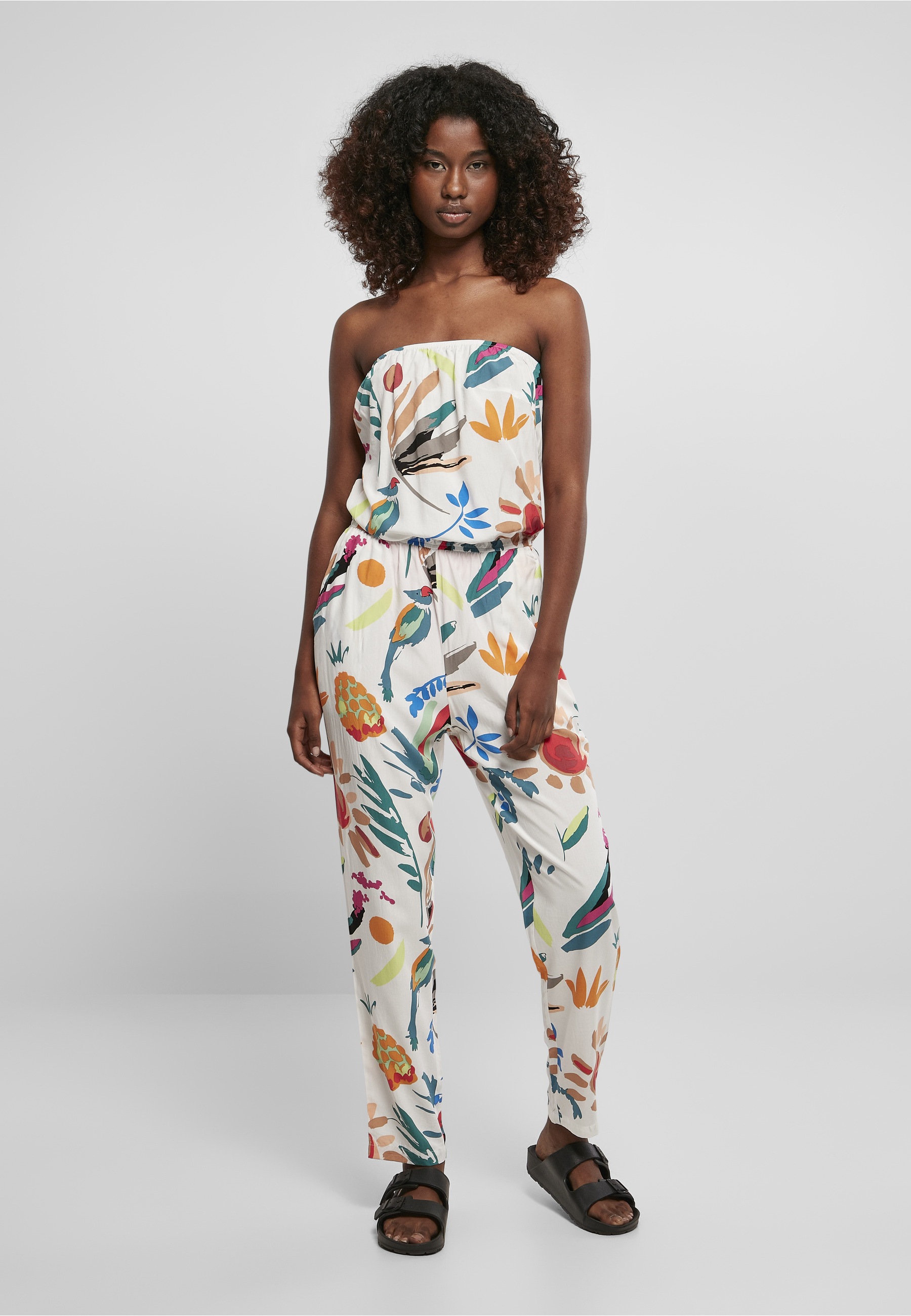 URBAN CLASSICS Jumpsuit »Urban Classics Damen Ladies Viscose Bandeau Jumpsuit« 1 Stk.