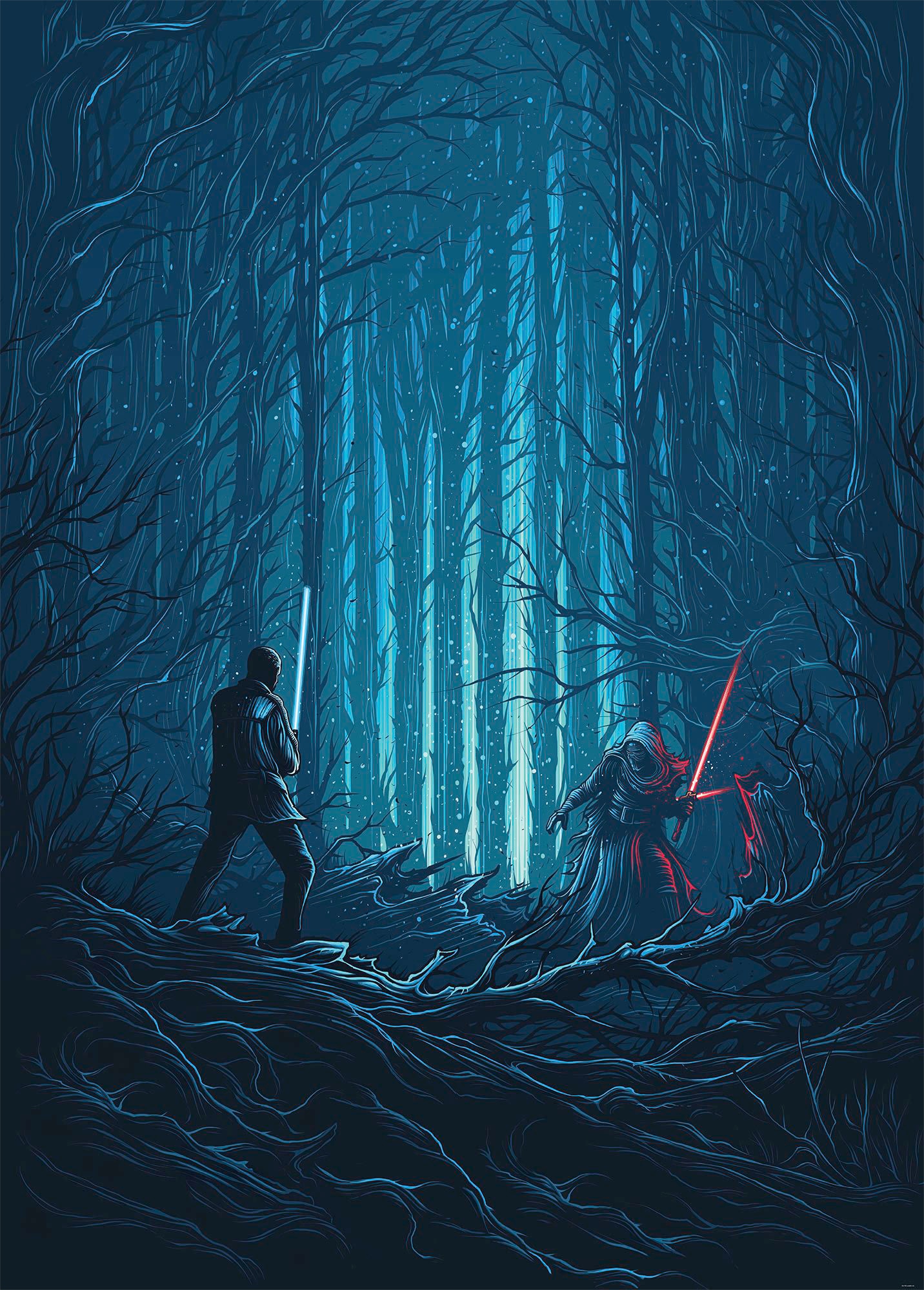 Komar Vliestapete "Star Wars Wood Fight", 200x280 cm (Breite x Höhe)