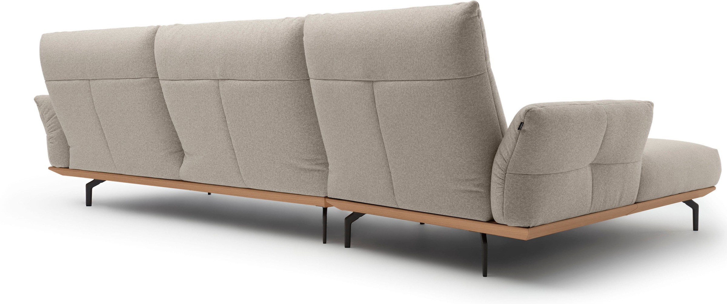 Creation BY ROLF BENZ Ecksofa »CR.460«, Sockel in Eiche, Winkelfüße in Umbragrau, Breite 338 cm