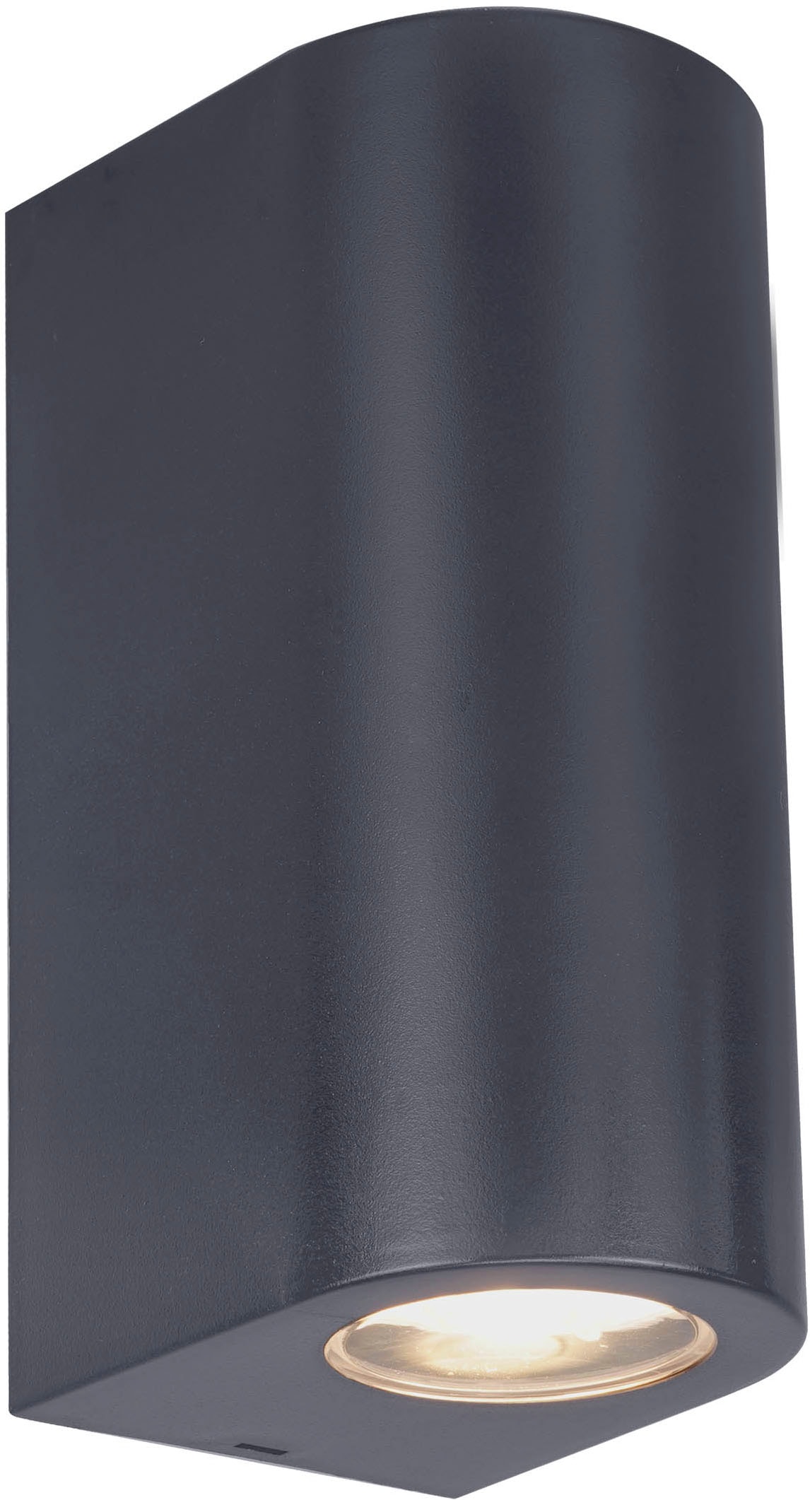 näve Außen-Wandleuchte »Alecto«, 1 flammig, Leuchtmittel GU10 | Leuchtmittel wechselbar, zylindrische Form, schwarz, 2 x GU10 excl. Leuchtmittel, H: 15,5cm
