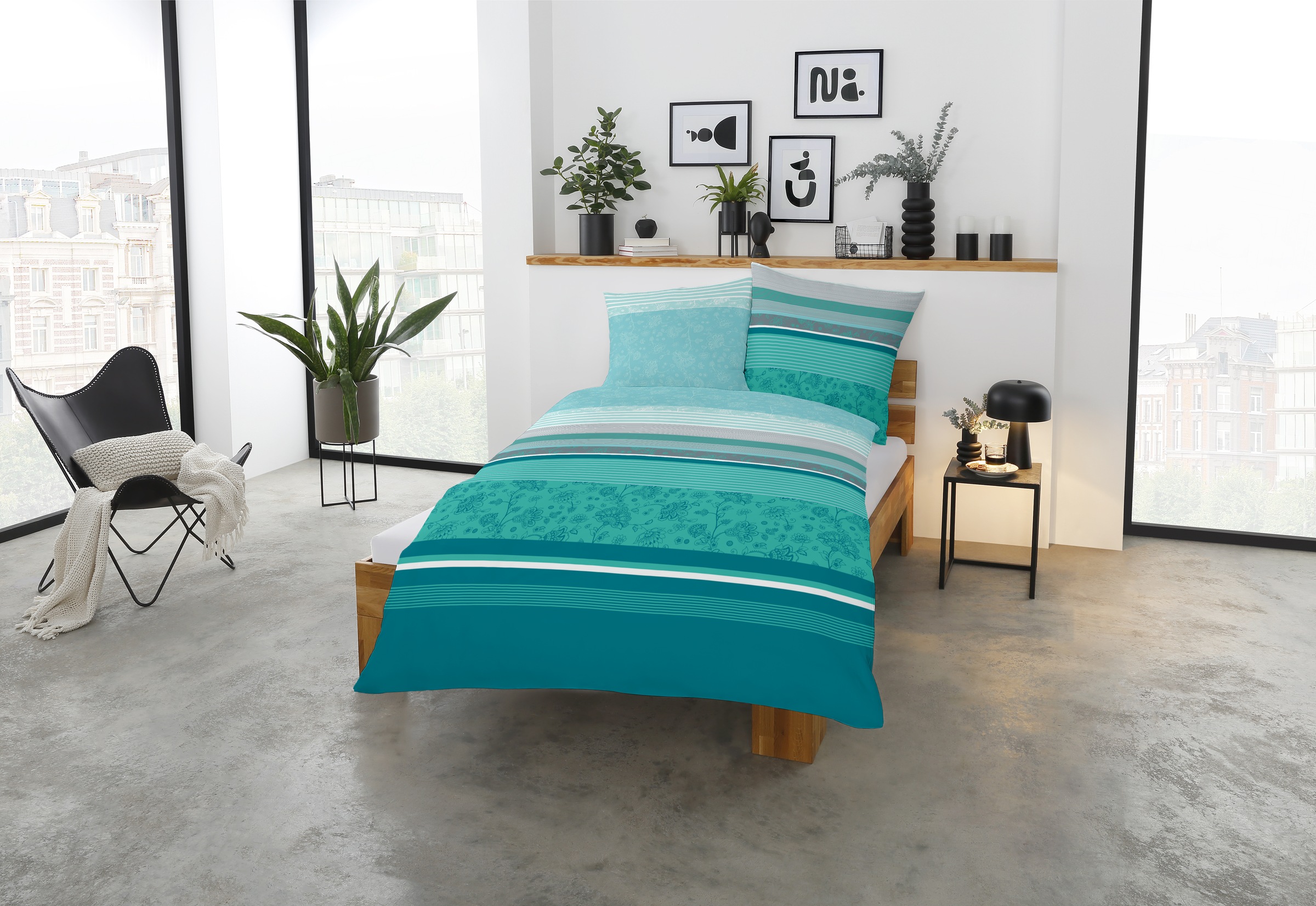 CASATEX Bettwäsche "Teri" 3 Stk. zarte Blüten und Streifen, frische, elegan günstig online kaufen