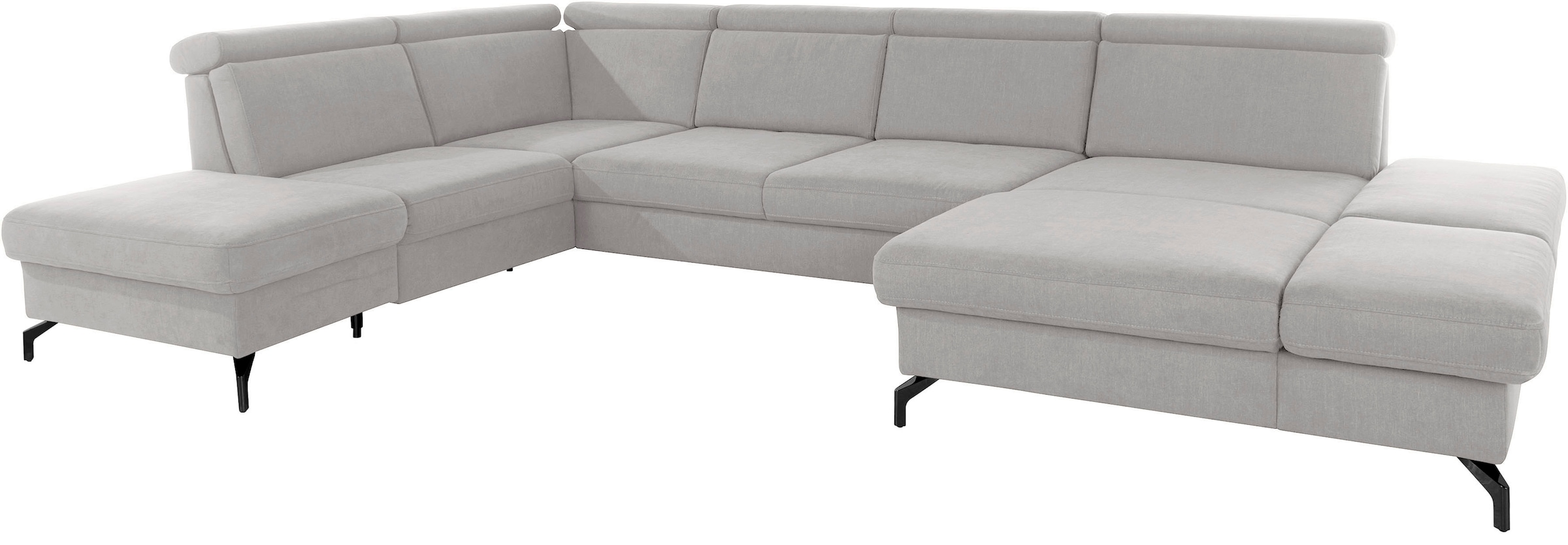 sit&more Wohnlandschaft »Brisbane U-Form«, Fußhöhe 12 cm, inklusive Sitztiefen-, Armteil- und Kopfteilverstellung