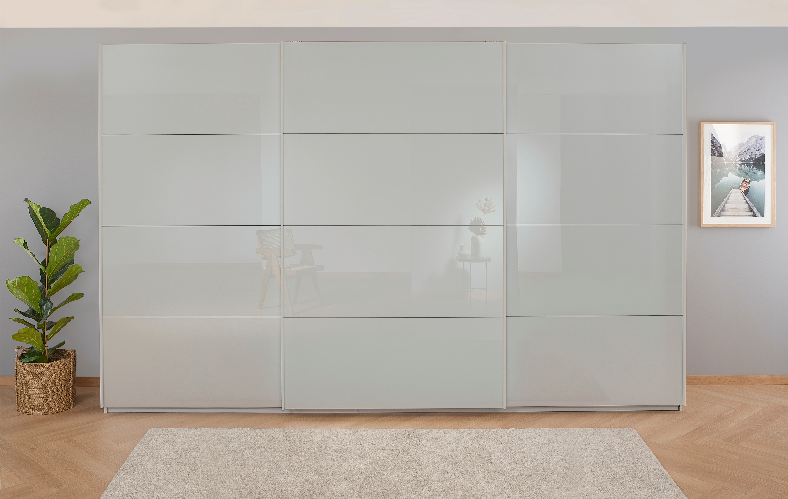 OTTO home Kleiderschrank "Mehrzweckschrank Aktenschrank Möbel Mietswohnung Schlafzimmer KOLUNA" 3 Ausstattungen BASIC/CLASSIC/PREMIUM (inkl. SOFT-CLOSE-FUNKTION), Breiten 203/271/315/360 cm Höhen 210/229 Glas-Front MADE IN GERMANY