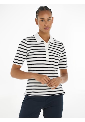 Poloshirt »1985 REG PIQUE STRIPE POLO SS«, mit dezenter Tommy Hilfiger Logostickerei