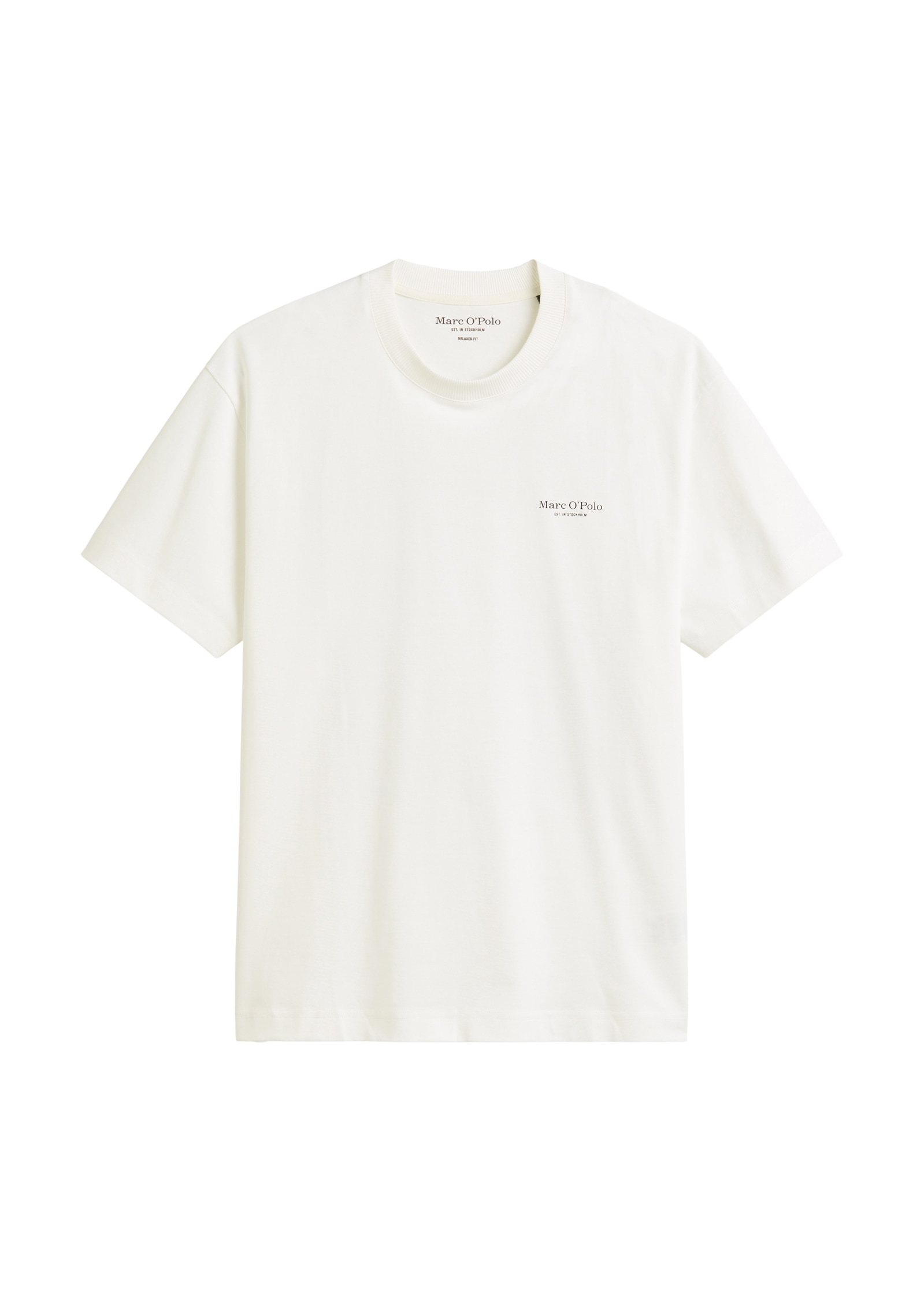 Marc O'Polo T-Shirt, mit markantem Rücken-Print und Logoprint seitlich auf der Brust