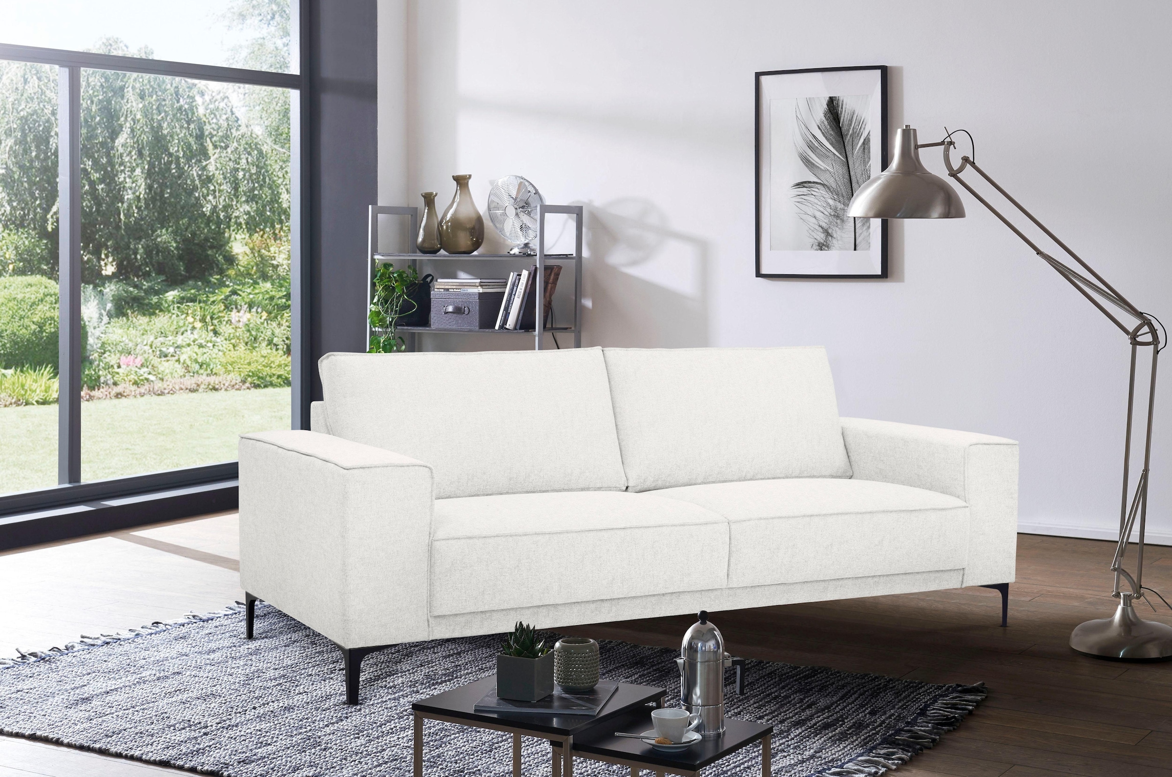 Places of Style 3-Sitzer "3er Sofa Oland, Struktur, Flachgewebe, Luxus-Micr günstig online kaufen