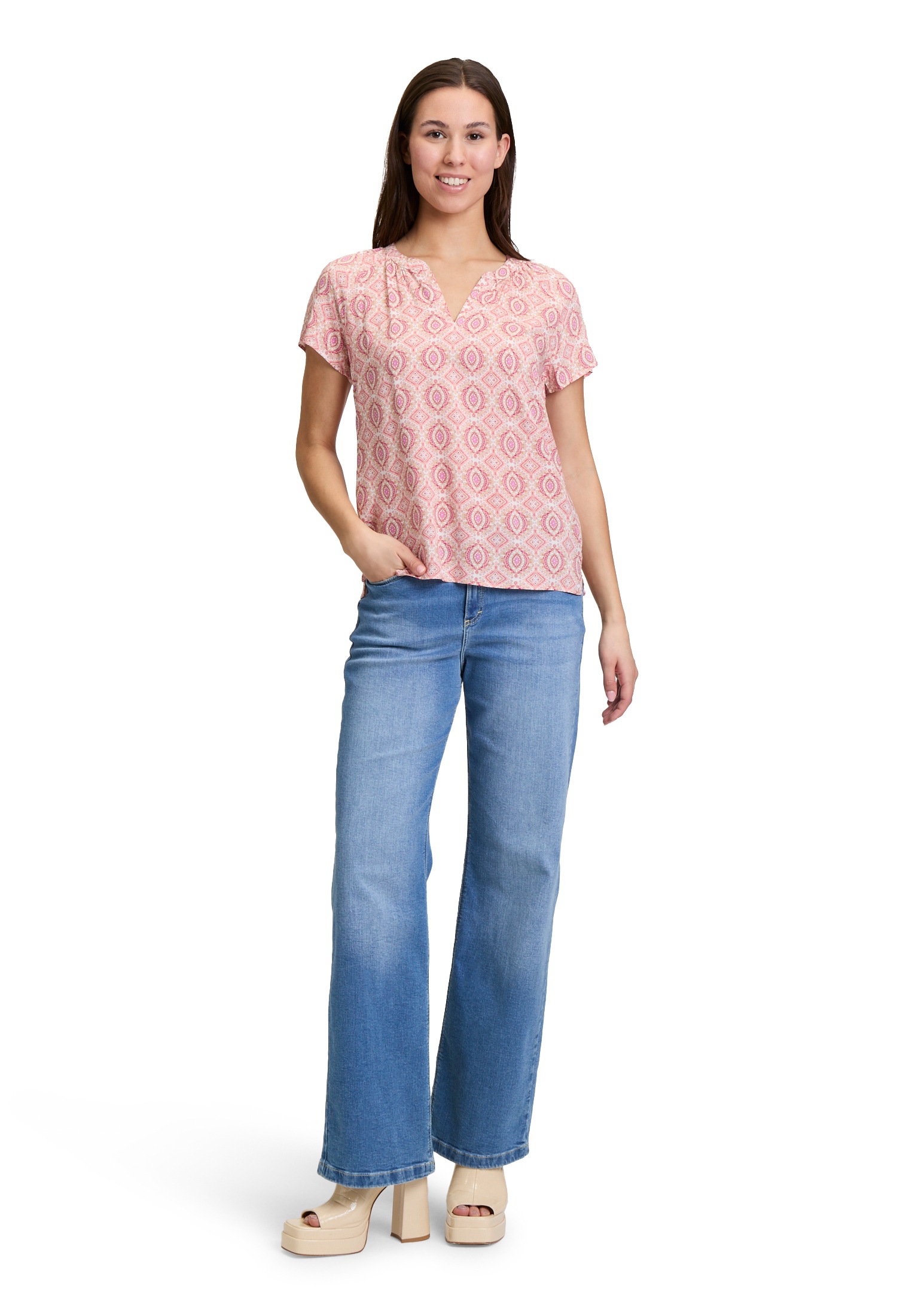 Cartoon Shirtbluse »Cartoon Blusenshirt mit Rüschen«