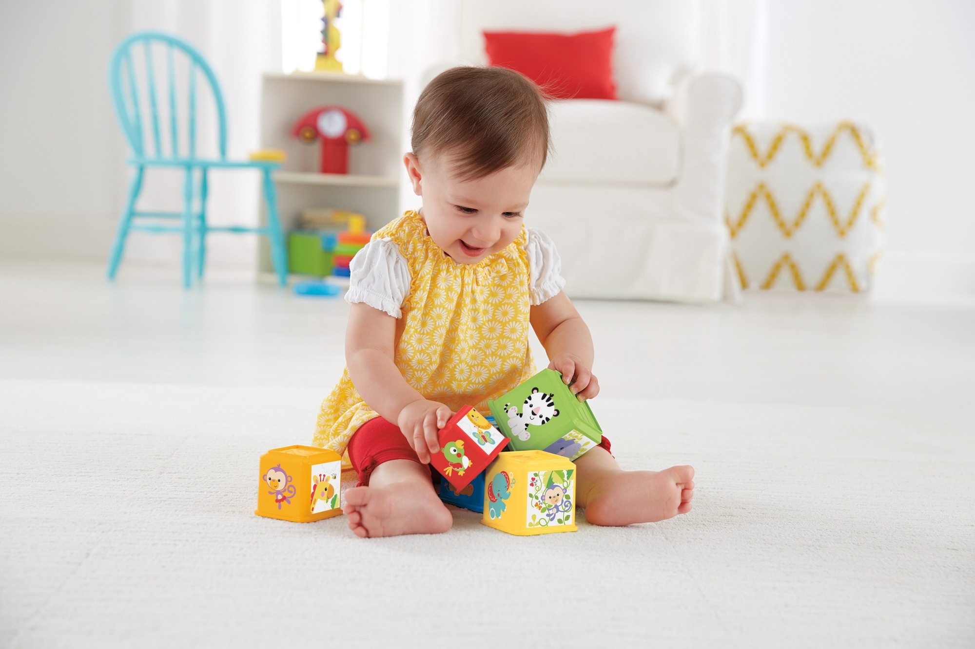 Fisher-Price® Stapelspielzeug »Entdecker- und Stapelwürfel«, (5 tlg.)