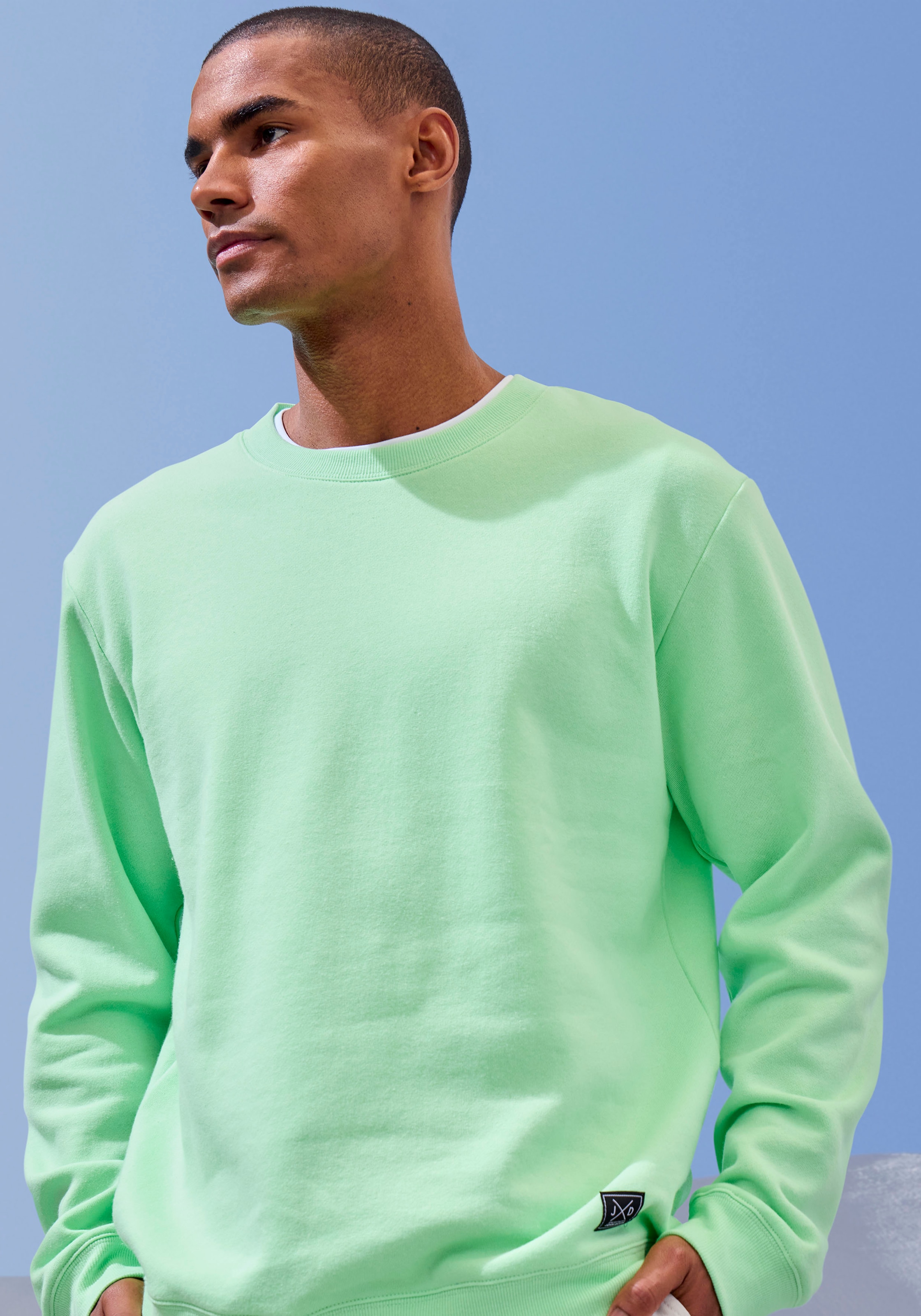 John Devin Sweatshirt, Langarm, Sweatshirt mit Rundhals, Baumwollmischung