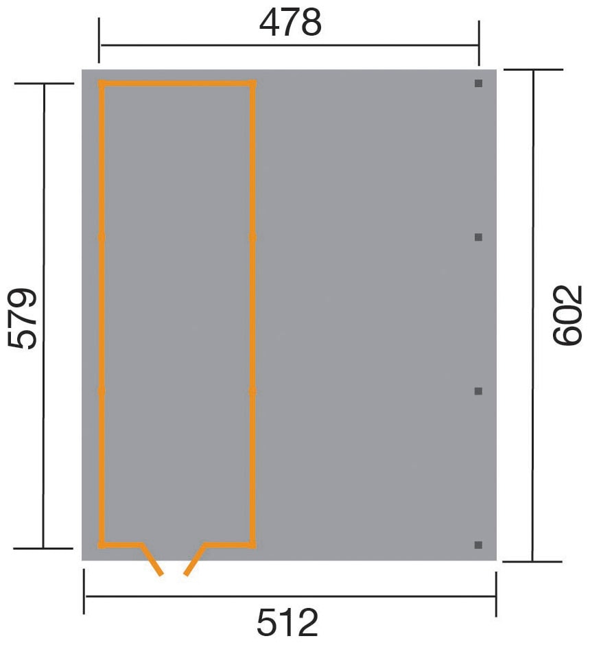 Gr.3«, braun, Holz, »607 Einzelcarport | weka XXL cm, inkl. 270 BAUR kaufen Geräteraum