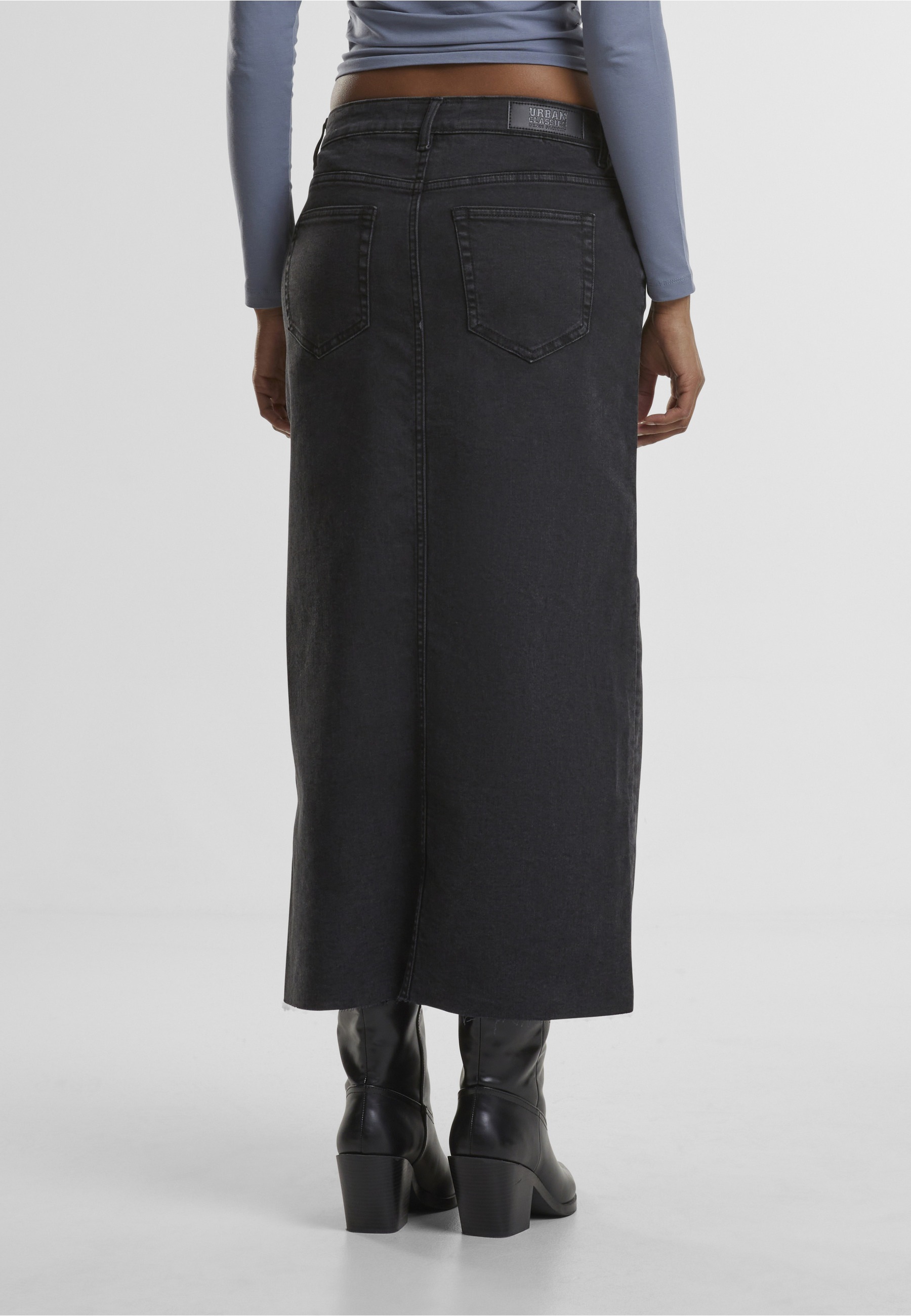 URBAN CLASSICS Sommerrock »Urban Classics Ladies High Slit Denim Skirt« 1 Stk.