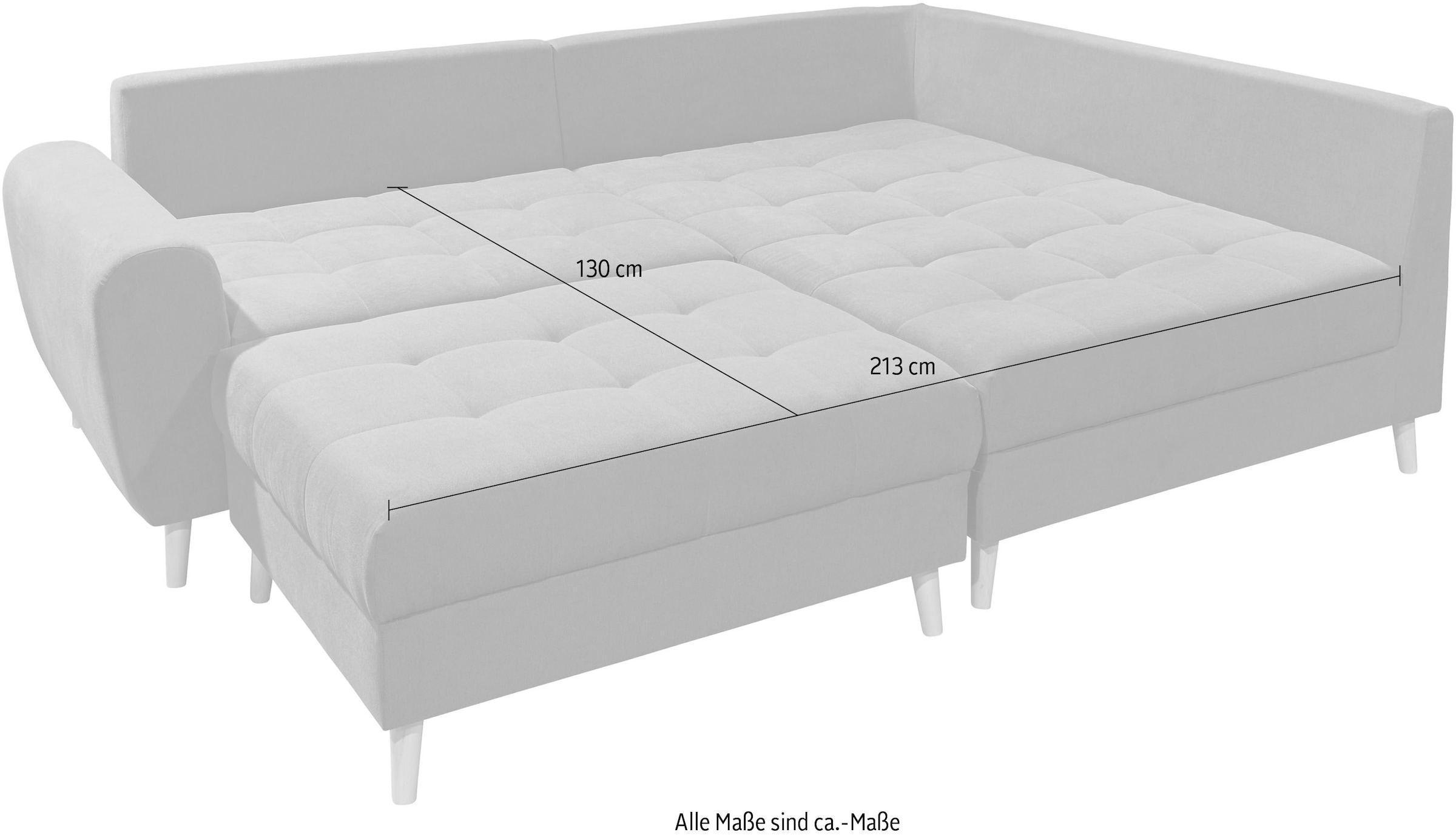 ED EXCITING DESIGN Ecksofa »Alice L-Form«, (Set), mit Hocker, Rückenkissen, Zierkissen, frei im Raum stellbar