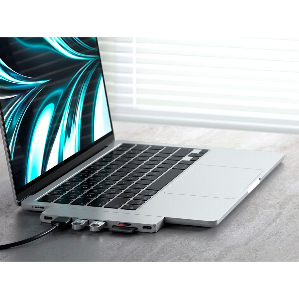 Satechi Laptop-Adapter »USB-C Pro Hub Slim Adapter«, USB-C zu USB Typ A-USB Typ C-USB 4.0-HDMI-SD-Card-MicroSD-Card