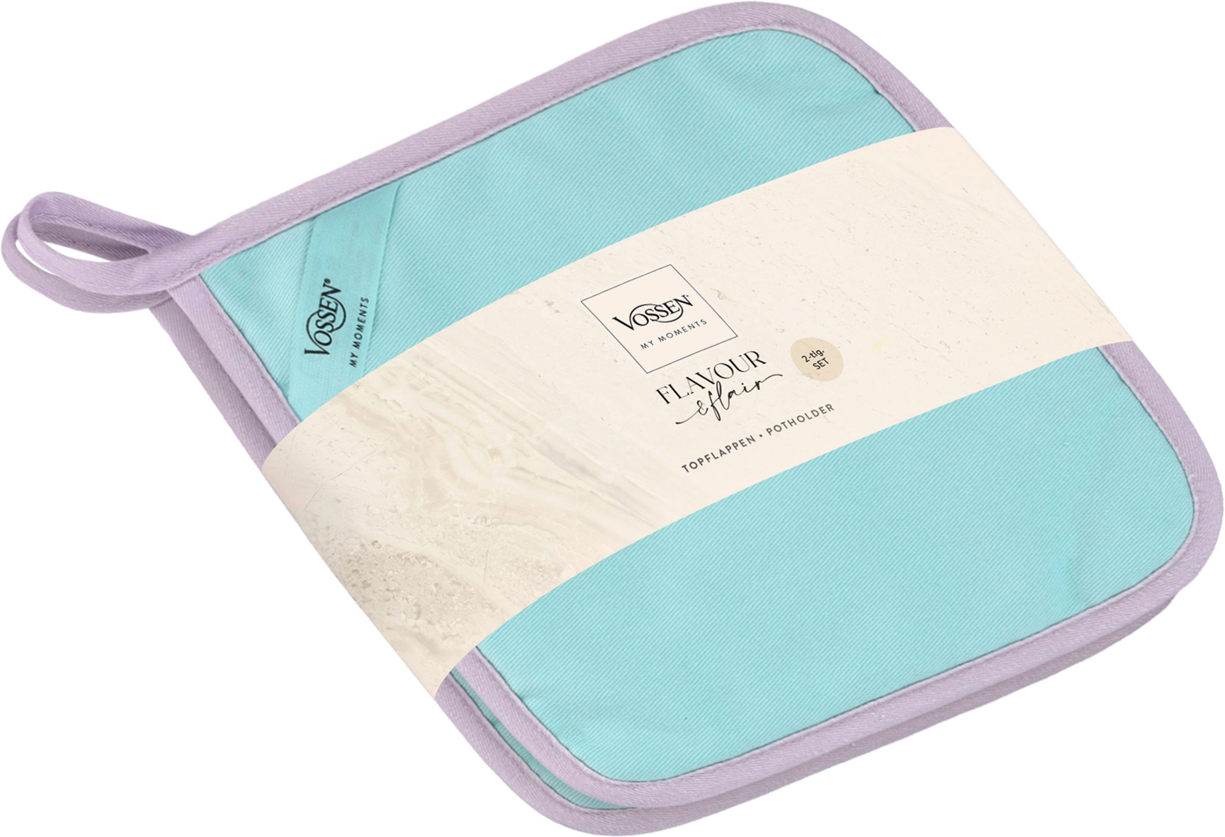 Vossen Topflappen "SET Oven Chic 2x Topflappen" mit Silikonbeschichtung im Lobster-Design, Hitzebeständig bis 250
