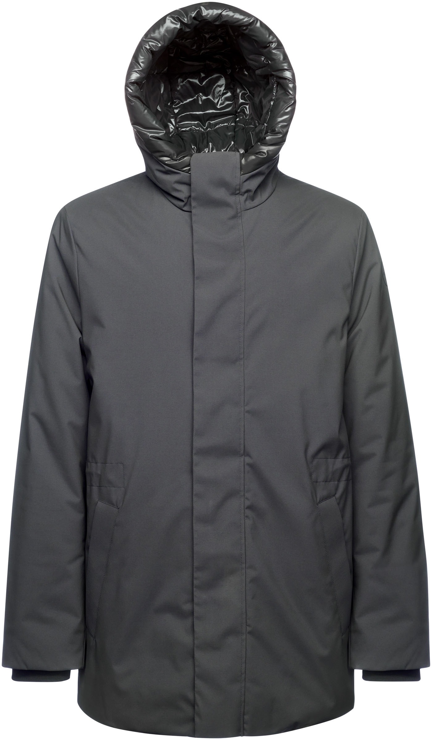 Geox Langjacke »SPHERICA«, mit Kapuze, mit verdecktem Reißverschluss & Druckern, Leistentaschen, Kapuze
