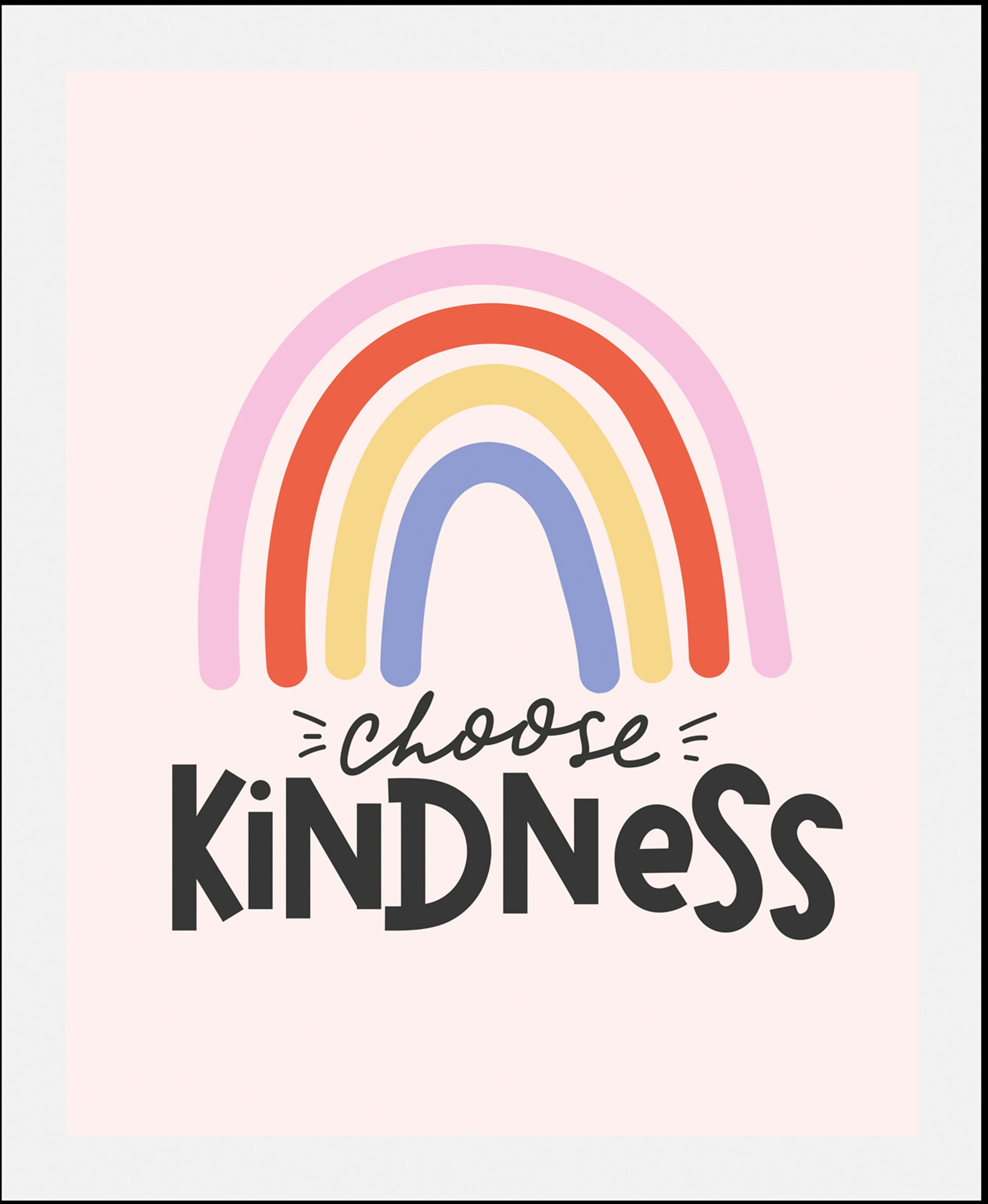 queence Bild "Choose Kindness" Kunst  Motivationsbilder  Regenbogen  Schrif günstig online kaufen