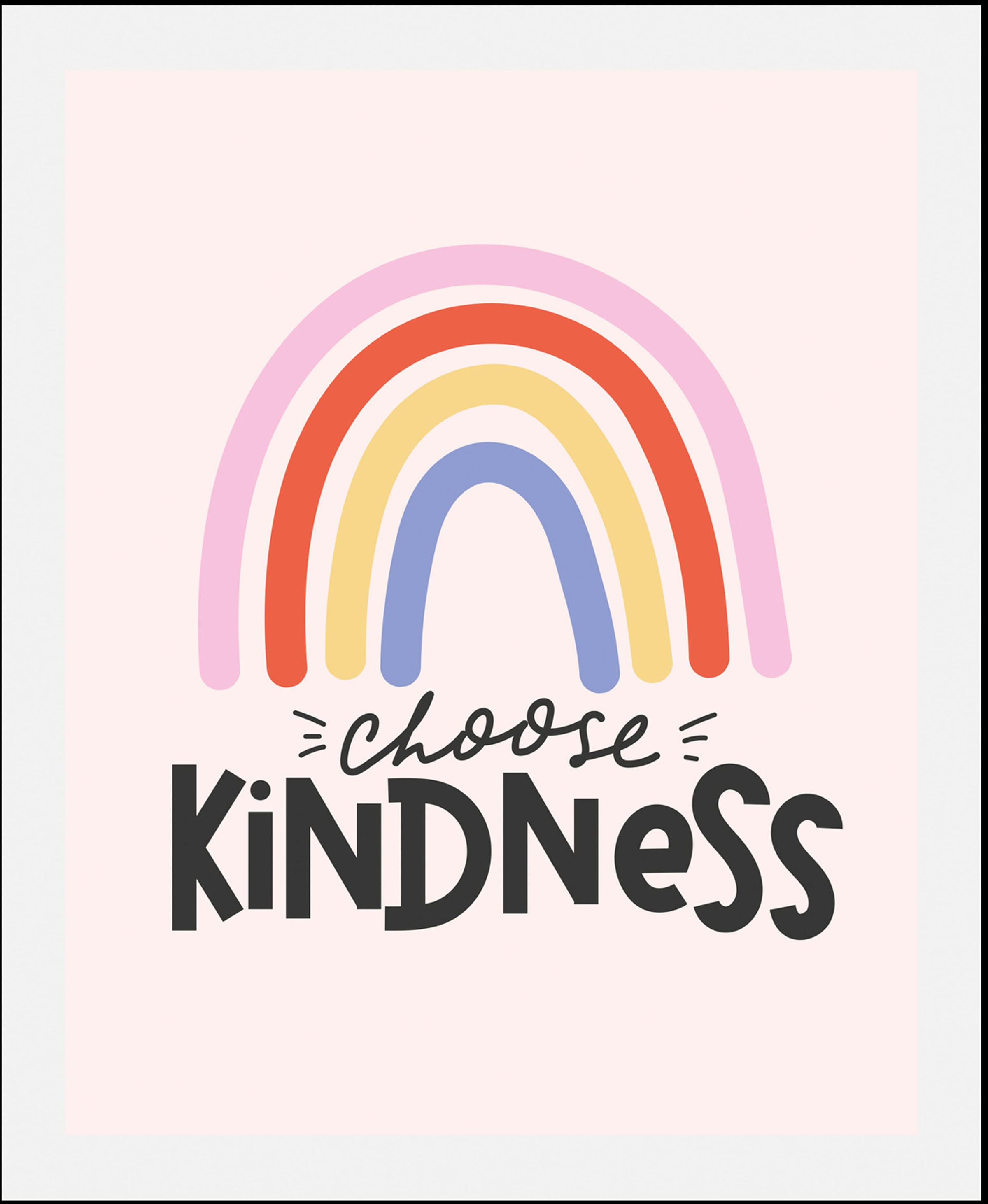 queence Bild "Choose Kindness", Schriftzüge-Regenbogen-Motivationsbilder-Ku günstig online kaufen