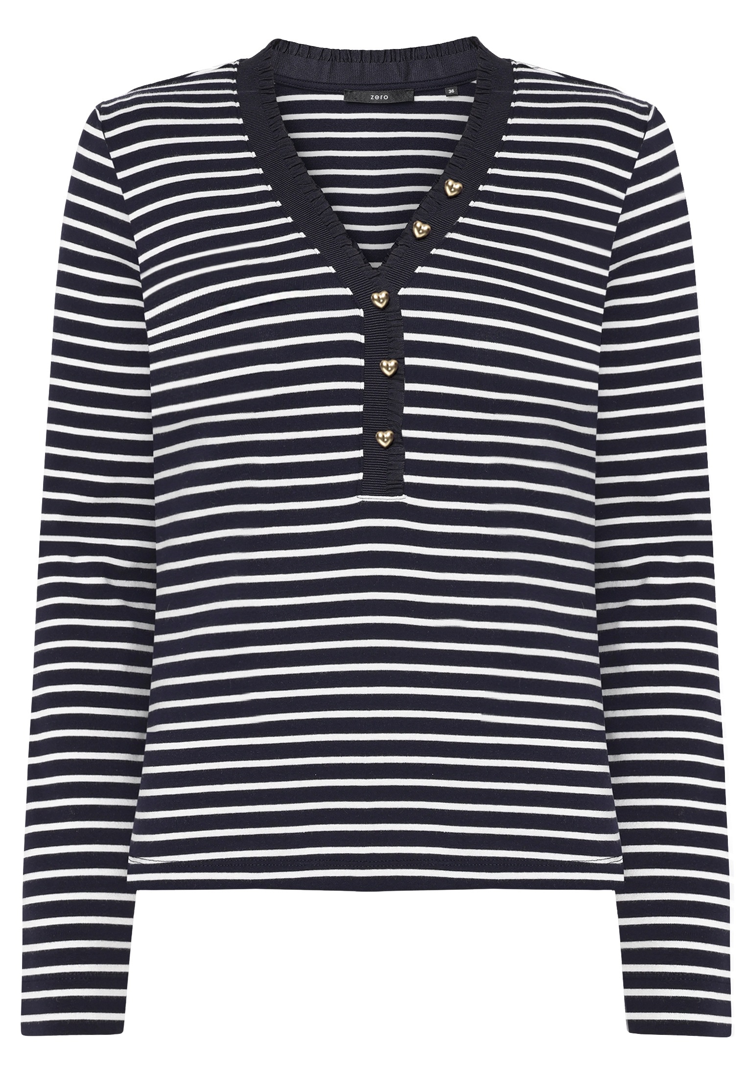 Zero Kurzarmshirt "Damen mit Knopfleiste" 1 tlg. weiteres Detail günstig online kaufen