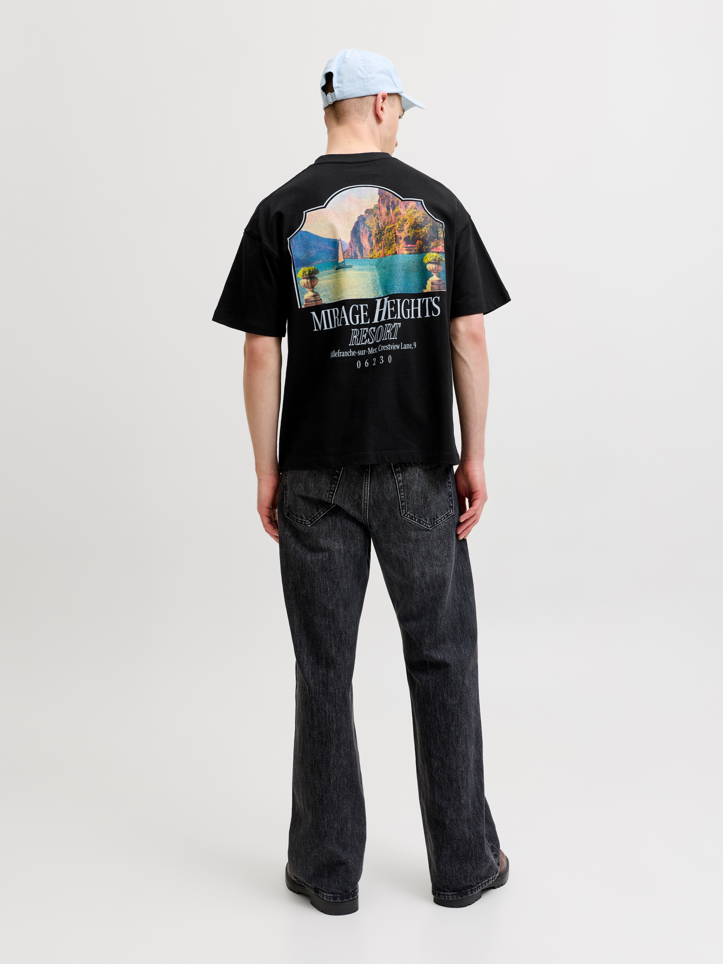Jack & Jones Kurzarmshirt »JORSANREMO BACK TEE SS CREW NECK LN« Baumwolle