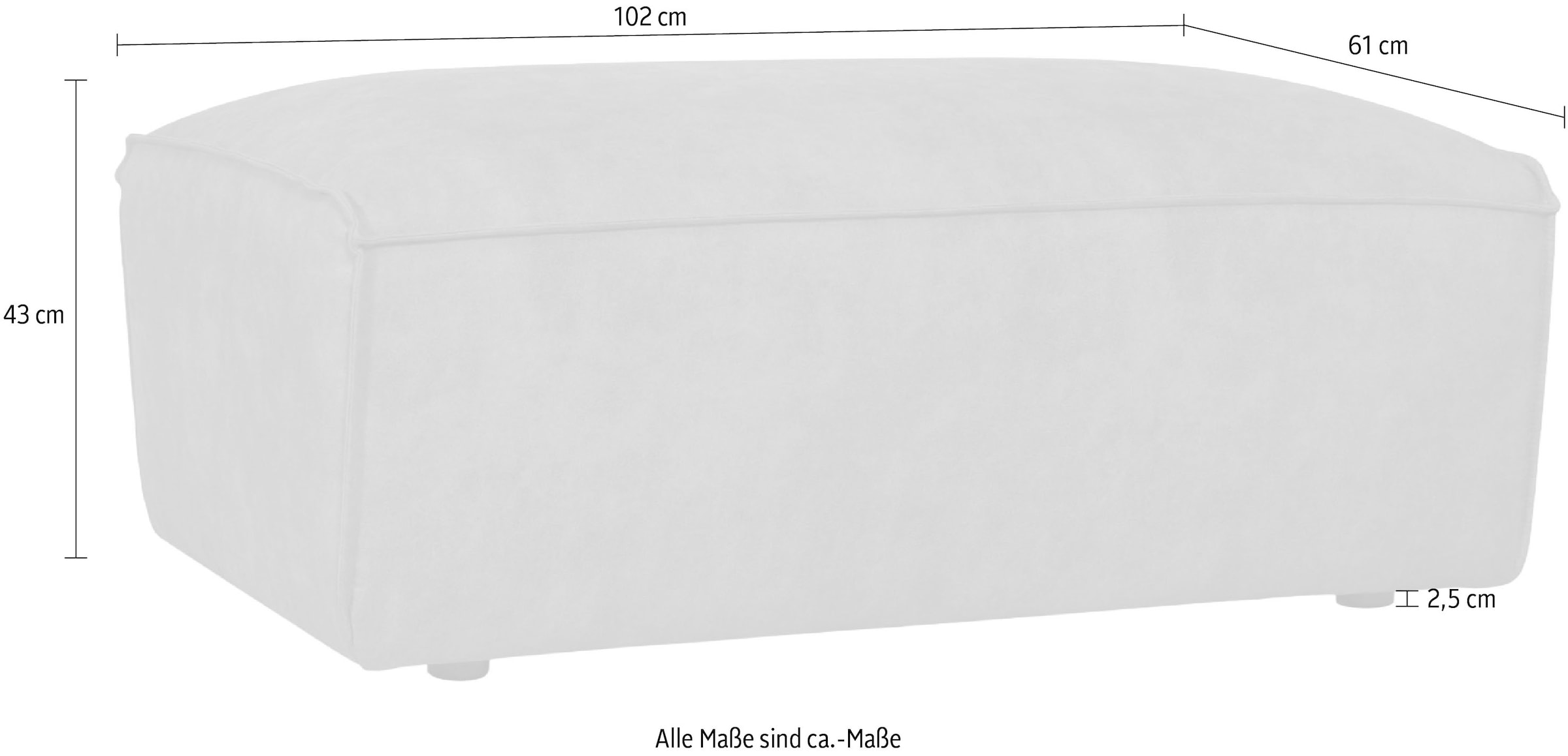 OTTO home Polsterhocker »Mittel« 1 Stk. tlg. 102x61 cm, bodentief