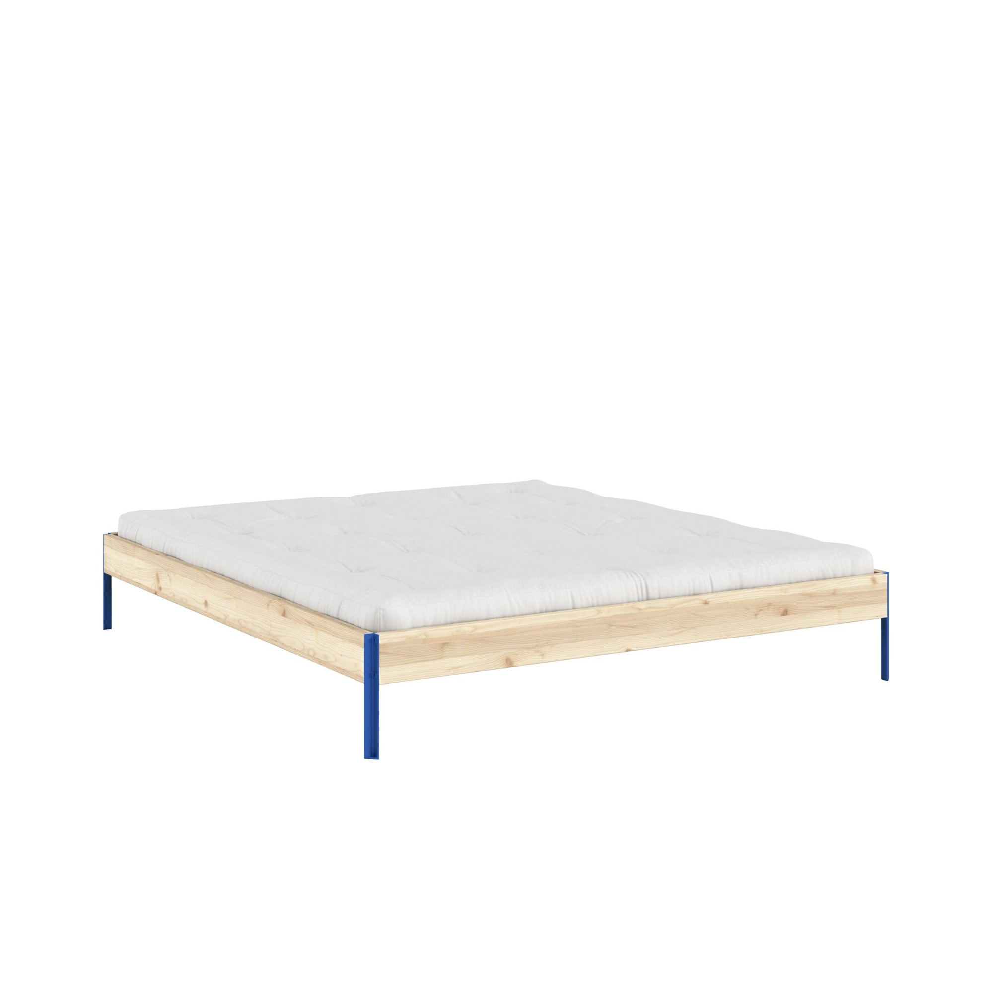 Bettgestell KARUP DESIGN, B:186cm H:34cm L:206cmraw, vivid blau, Betten, "CORE BED Bodenbett, Holzrahmen, Futonbett, Jugendbett, Holzbett",