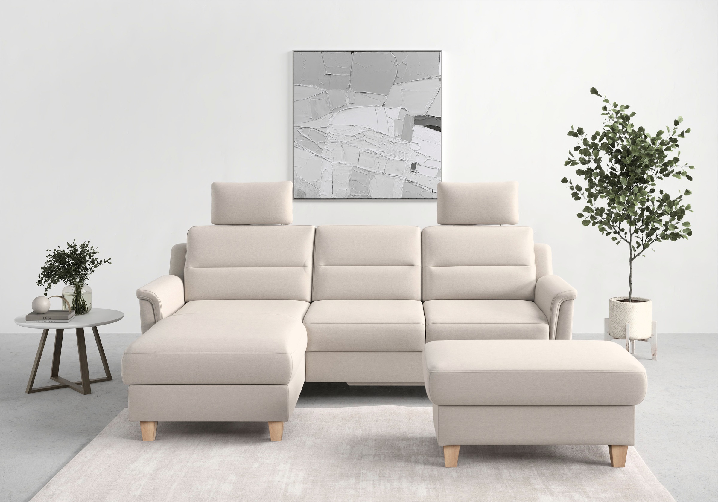 Ecksofa SIT & MORE "Farö L-Form", grau (elephant), B:234cm H:90cm T:168cm, Sofas, Ecksofa, inklusive Federkern, wahlweise mit Bettfunktion und Bettkasten 7