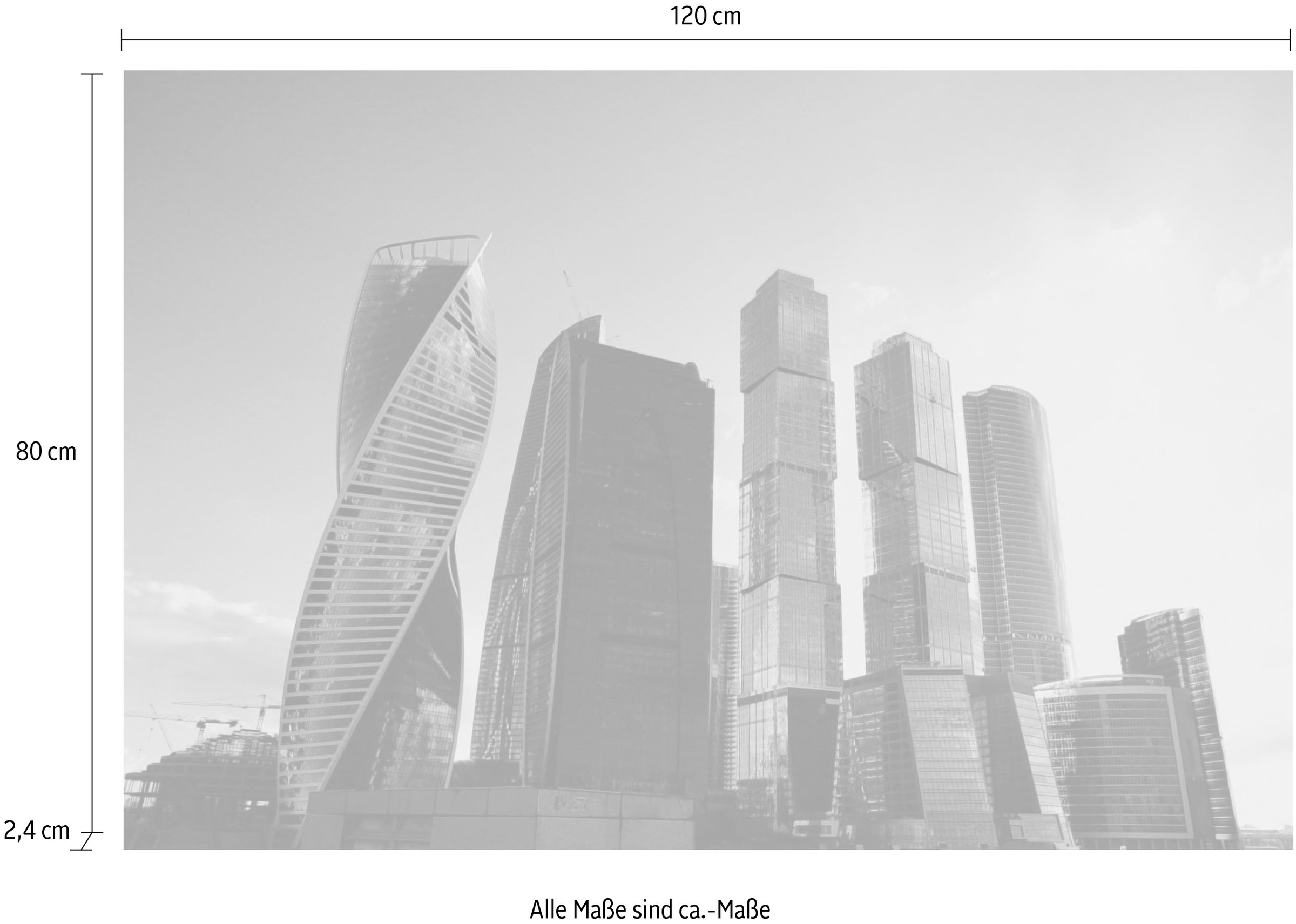 queence Acrylglasbild »Stadt«, Elemente der Architektur-Gebäude-Städte-Skyline, Fine Art-Print in Galeriequalität