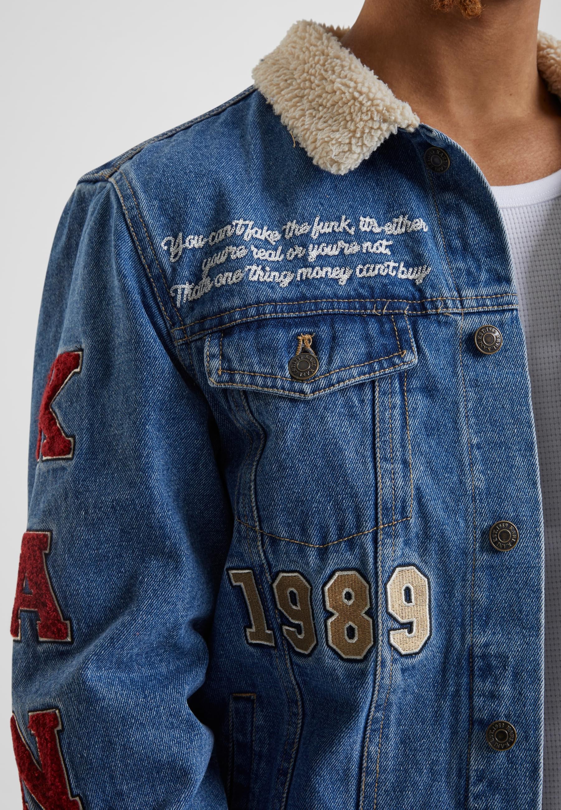 Karl Kani Jeansjacke »Karl Kani Herren KM224-030-1 KK OG Patched Denim Jacket«, (1 St.), ohne Kapuze