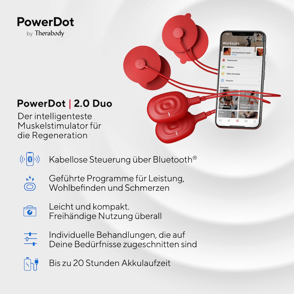 Therabody EMS-Gerät »PowerDot DUO RED 2.0 Muskelstimulator«