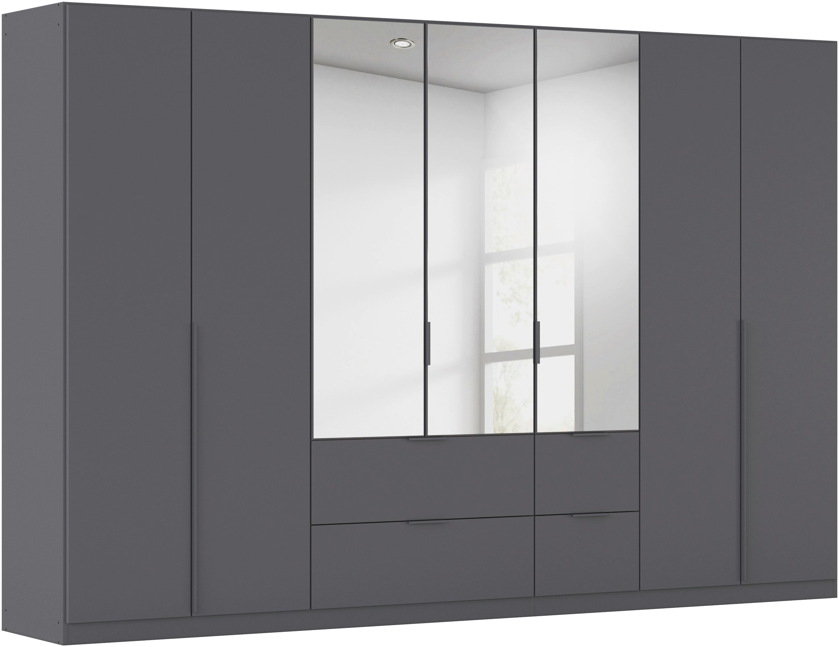 OTTO home Drehtürenschrank "Kleiderschrank Schrank Garderobe AGORDO mit Dekor- oder Hochglanzfront" in zwei Griff-Farben, Breiten 91-360 cm, mit Außenschubkästen, in 7 Breiten und 2 Höhen MADE IN GERMANY