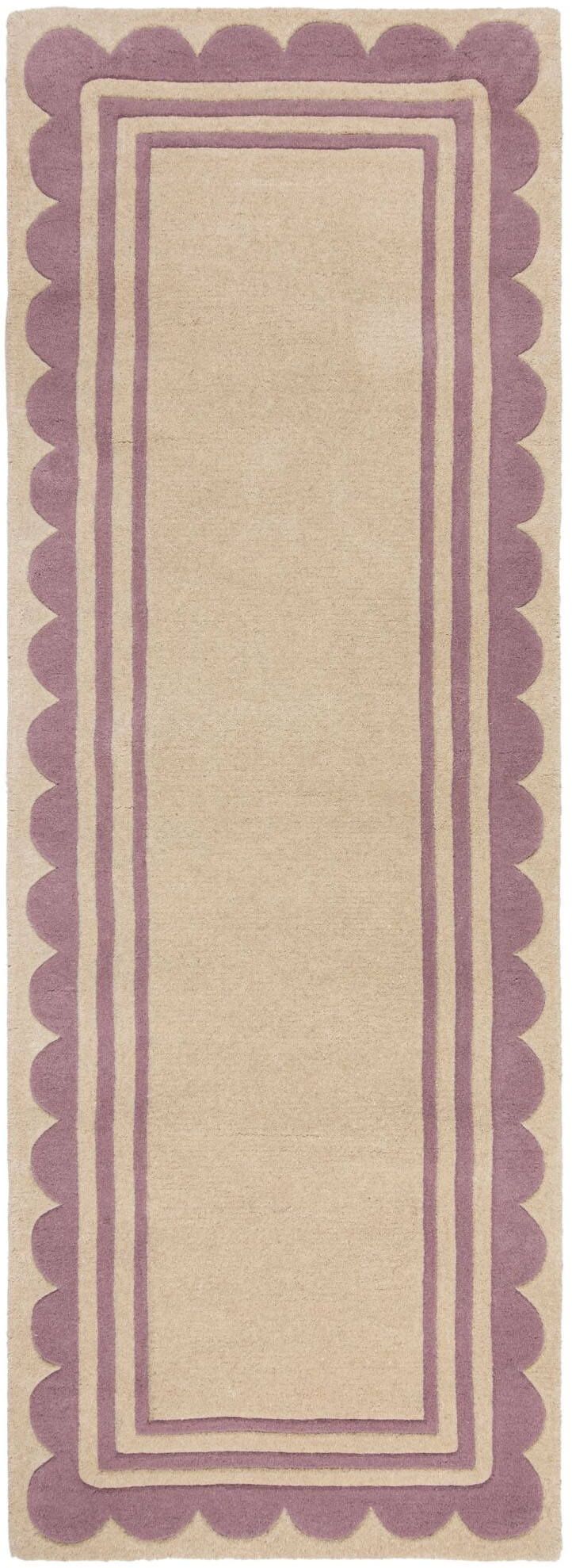 FLAIR RUGS Wollteppich "Lois mit Jakobsmuschelbordüre" rechteckig 7 mm Höhe günstig online kaufen