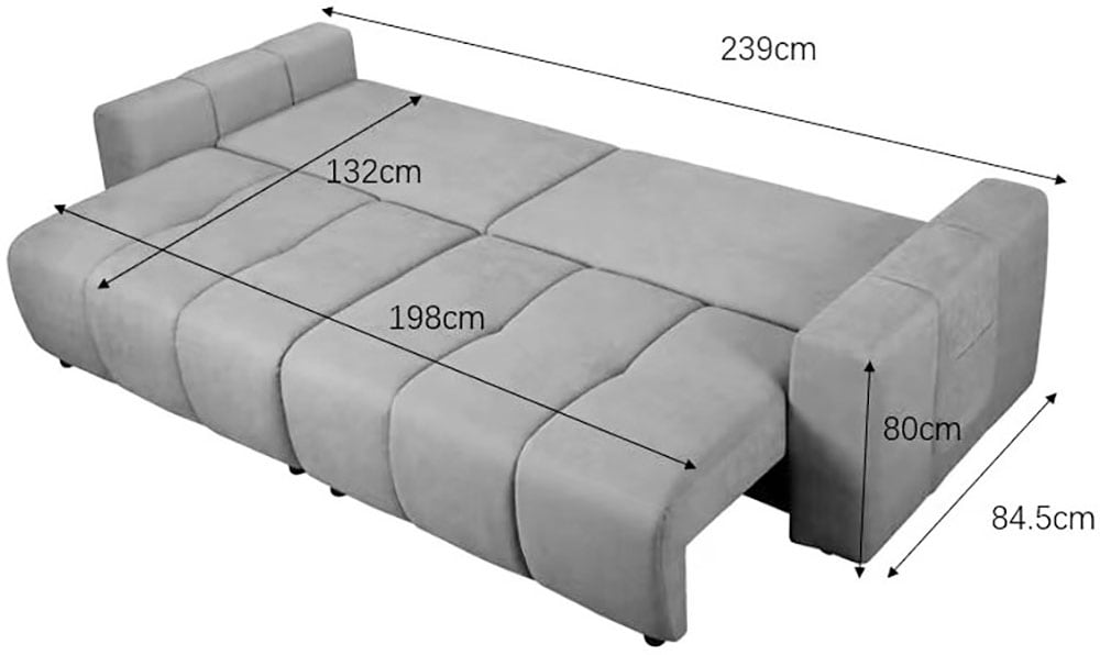 OTTO home Sofa »YLVAA  3-Sitzer, 239 cm - OTTO. Verlässliche Qualität.« Schlaffunktion (132/198), Bettkasten, Feinstruktur-Bezug