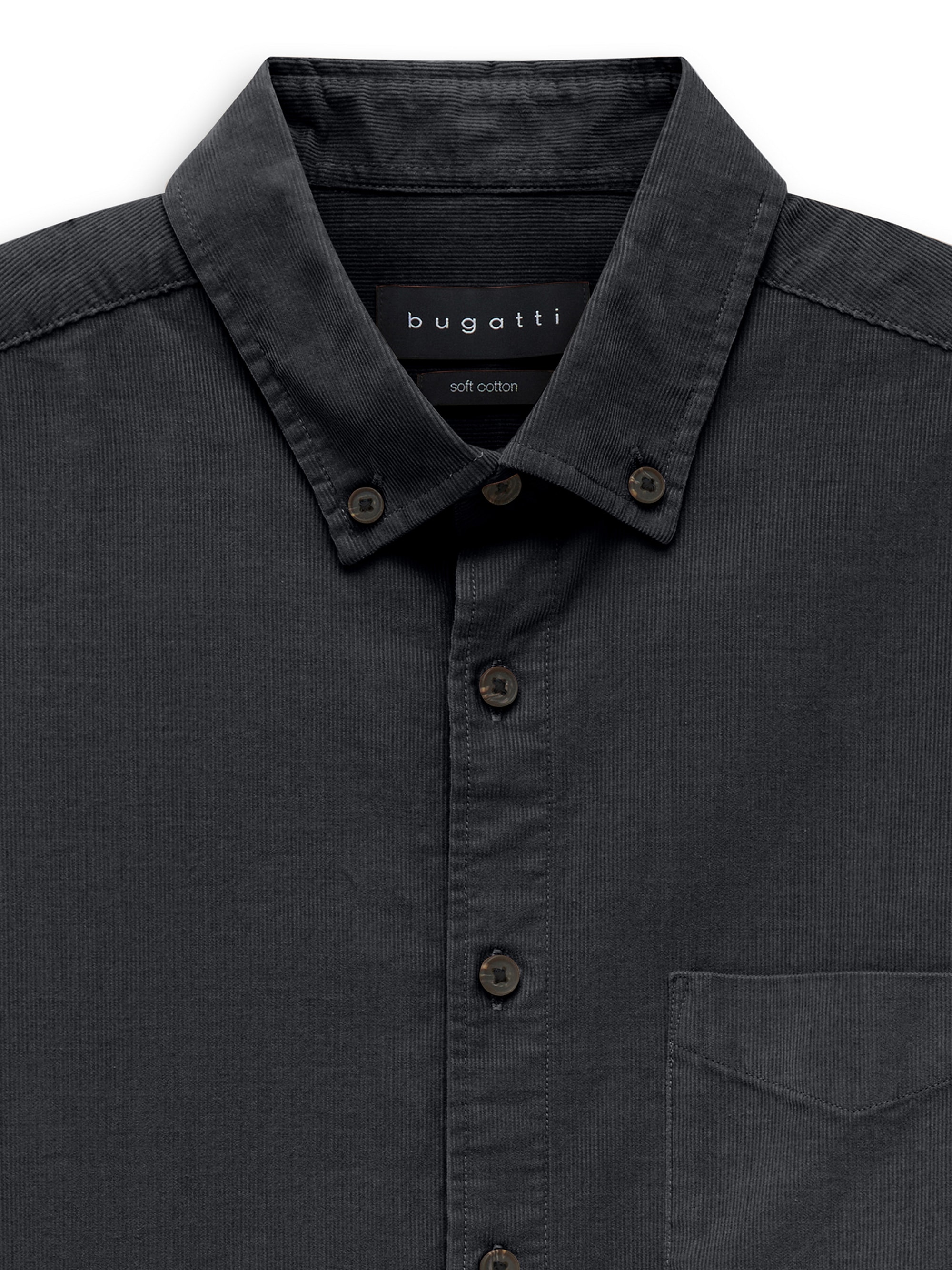 bugatti Langarmhemd »Modern Fit« Modern Fit Cord Baumwolle Button-Down