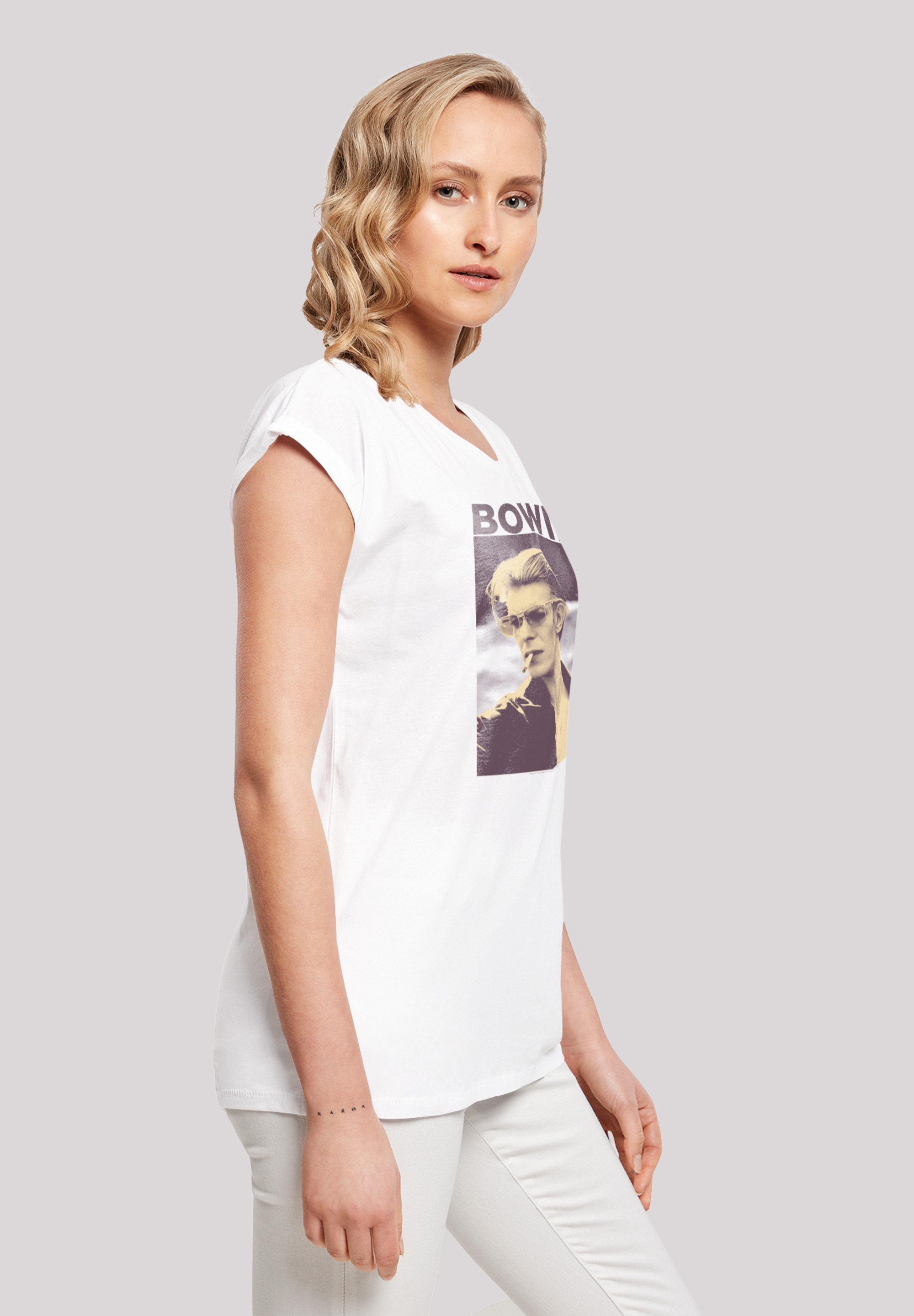 F4NT4STIC T-Shirt »David Bowie Smoking Photograph«, Print