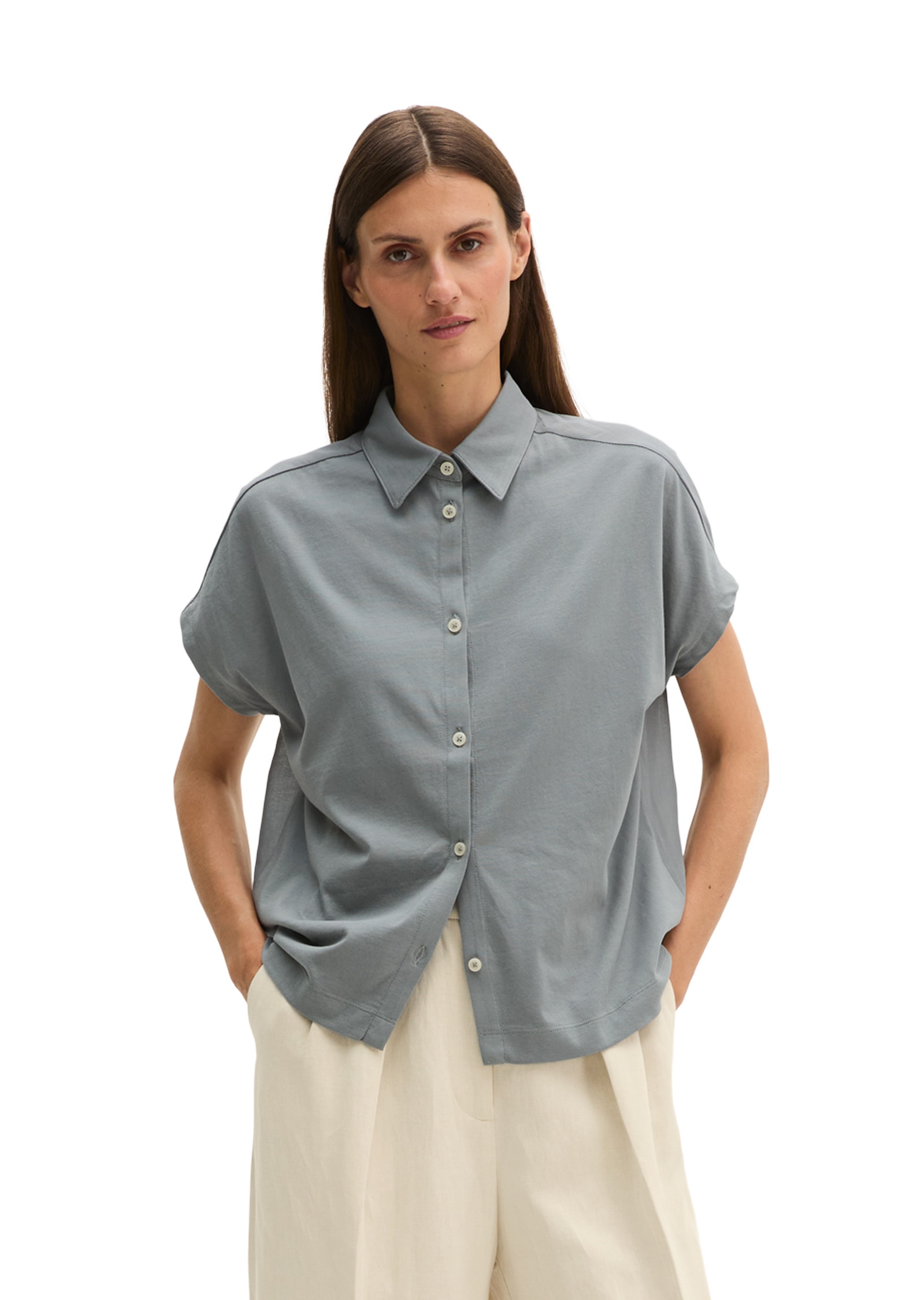 Marc OPolo Kurzarmshirt "aus Material-Mix"