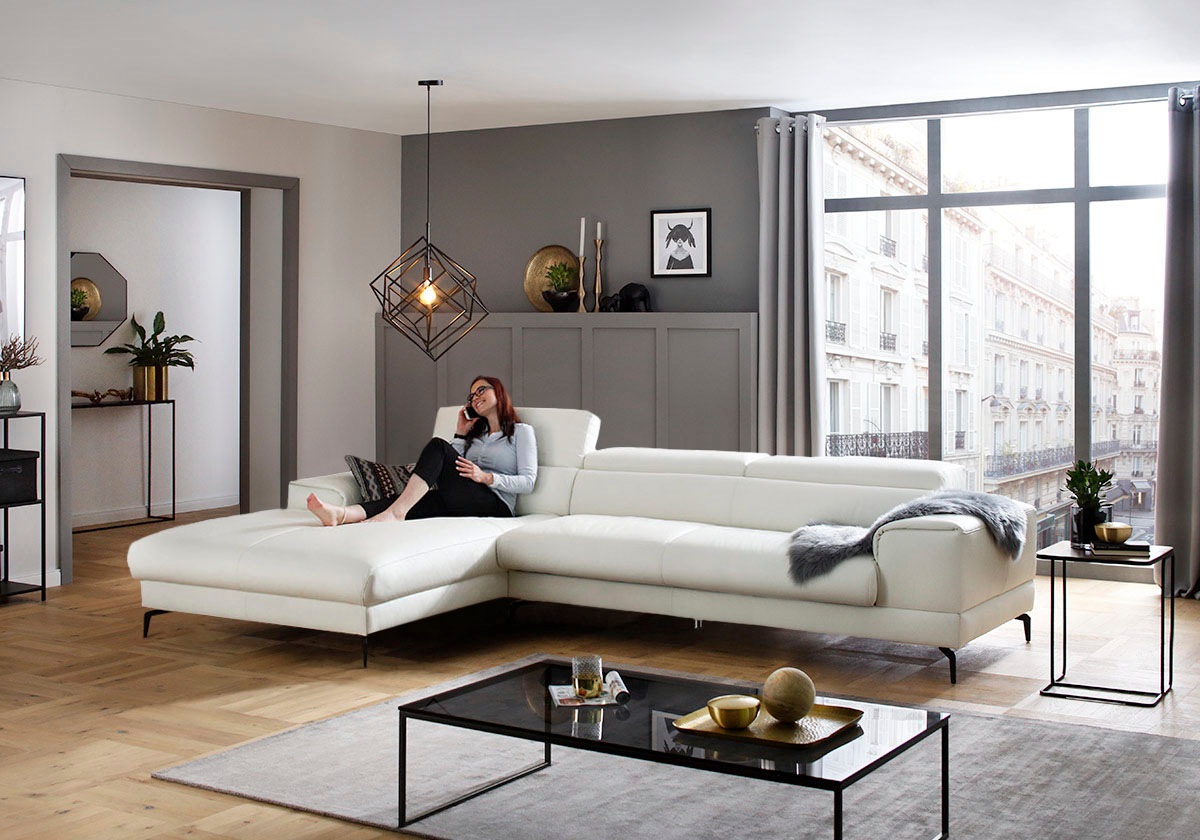 Thumbnail - W.SCHILLIG Ecksofa "piedroo, Designsofa mit tollem Sitzkomfort, bequem, L-Form", Kopfteilverstellung, wahlweise mit Sitz...