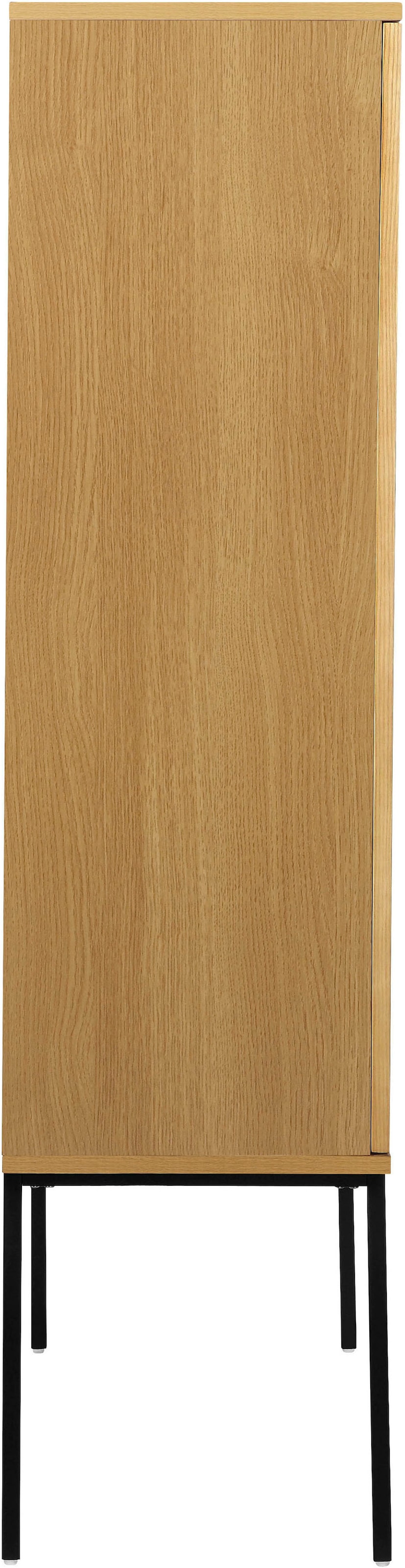 INOSIGN Highboard »Keylea«, Eschenholz-Details, robustem Metallgestell, FSC-zertifiziertem Holz