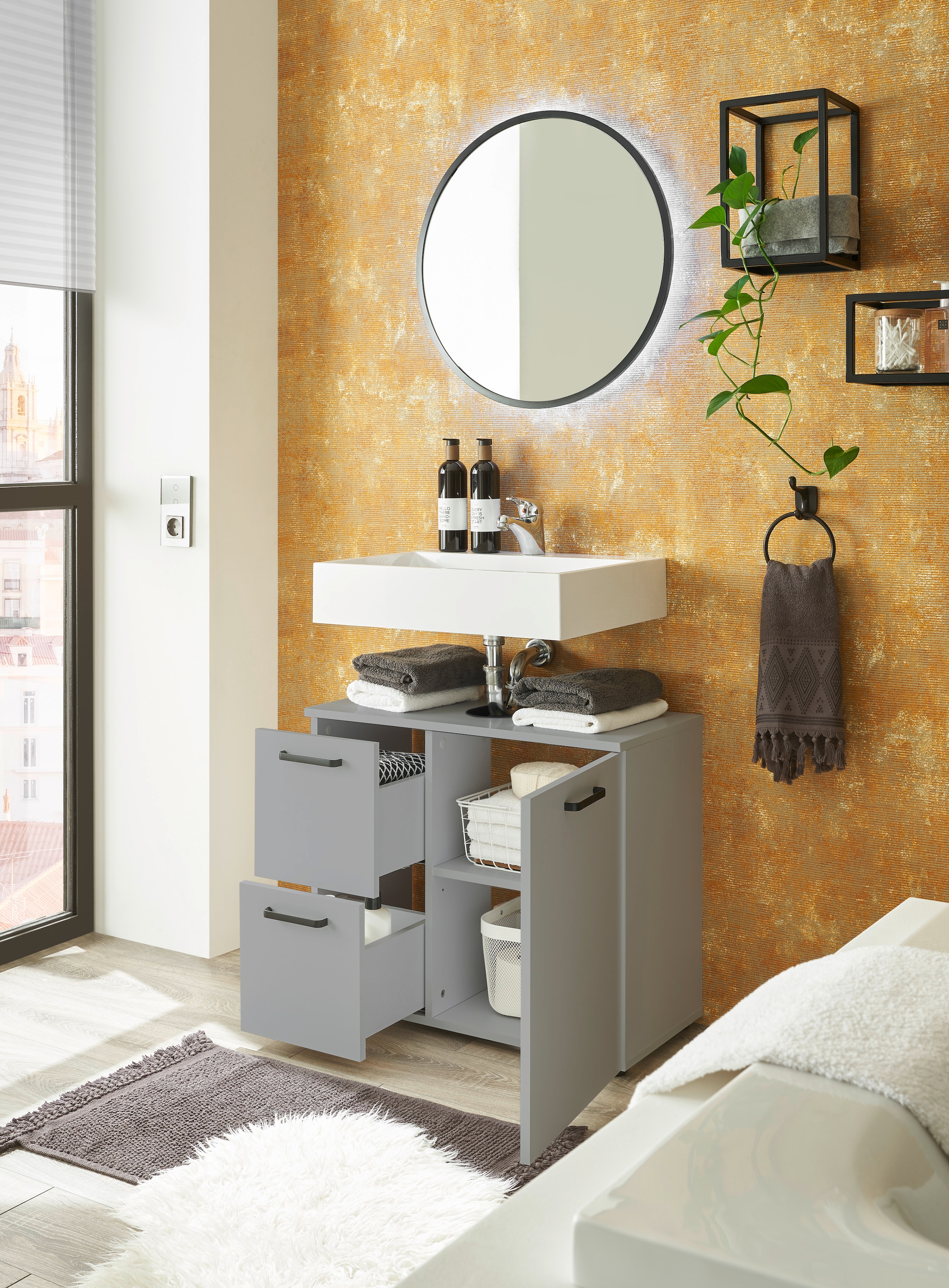 BASIC by Balculina Waschbeckenunterschrank »Vanice, Badezimmerschrank B/H/T 70x60x35cm«, (1 St.), Breite 70cm, Softclose, FSC-Mix 70%,Made in Europa