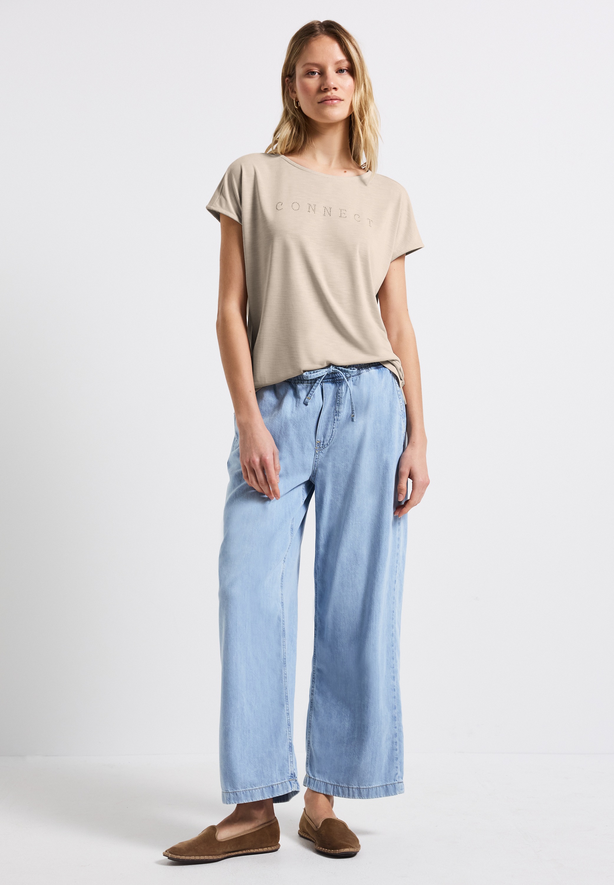 STREET ONE T-Shirt, mit Seitlichen Einschlitzen am Saum
