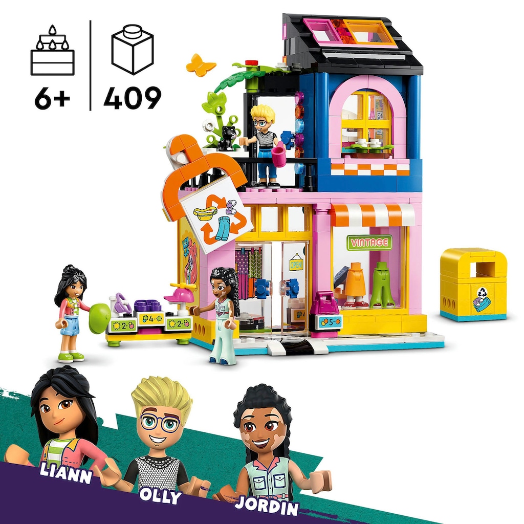 LEGO® Konstruktionsspielsteine »Vintage-Modegeschäft (42614), LEGO Friends«, (409 St.)