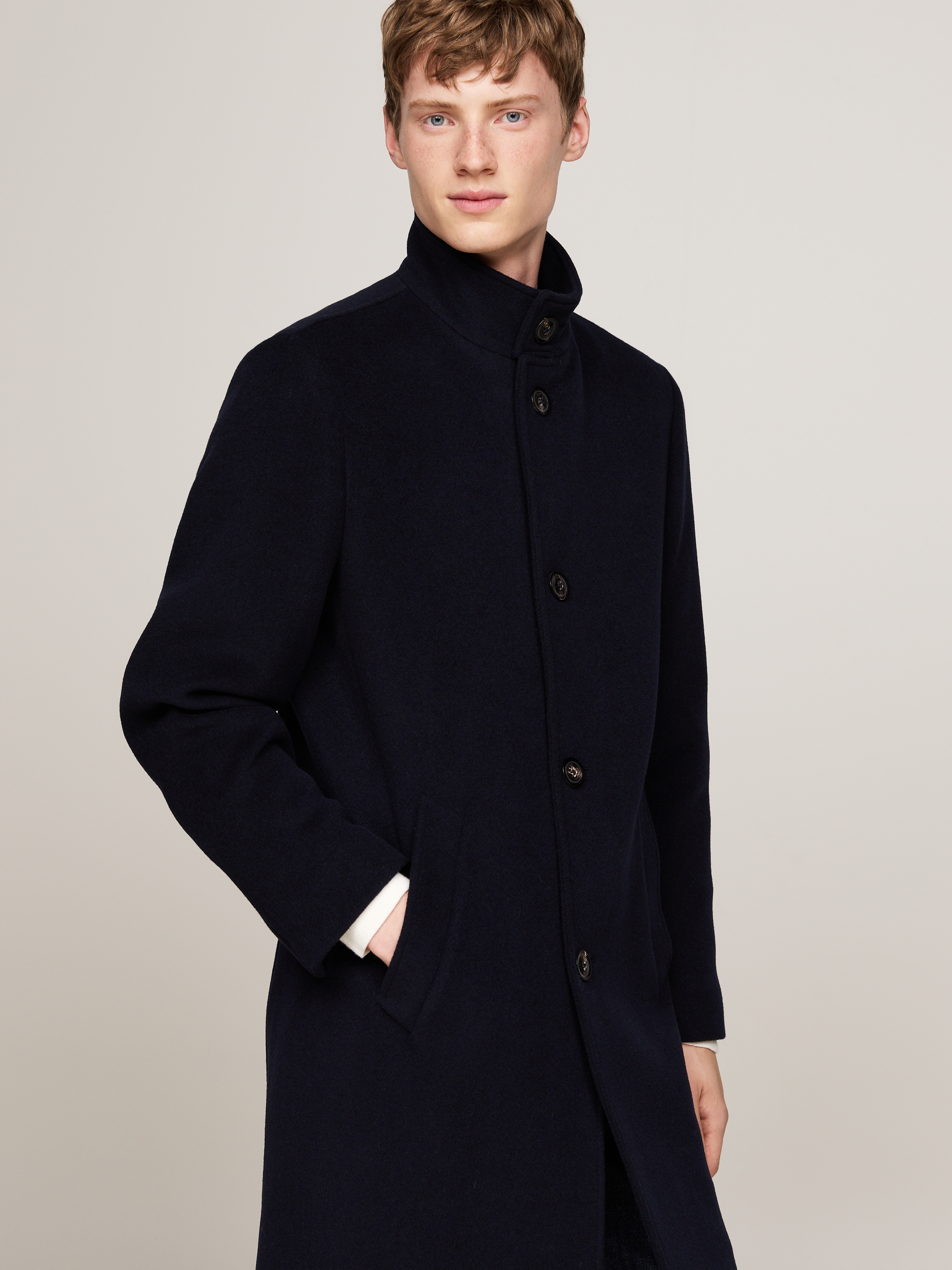 Tommy Hilfiger Wollmantel "DC STAND COLLAR WOOL MIX COAT"