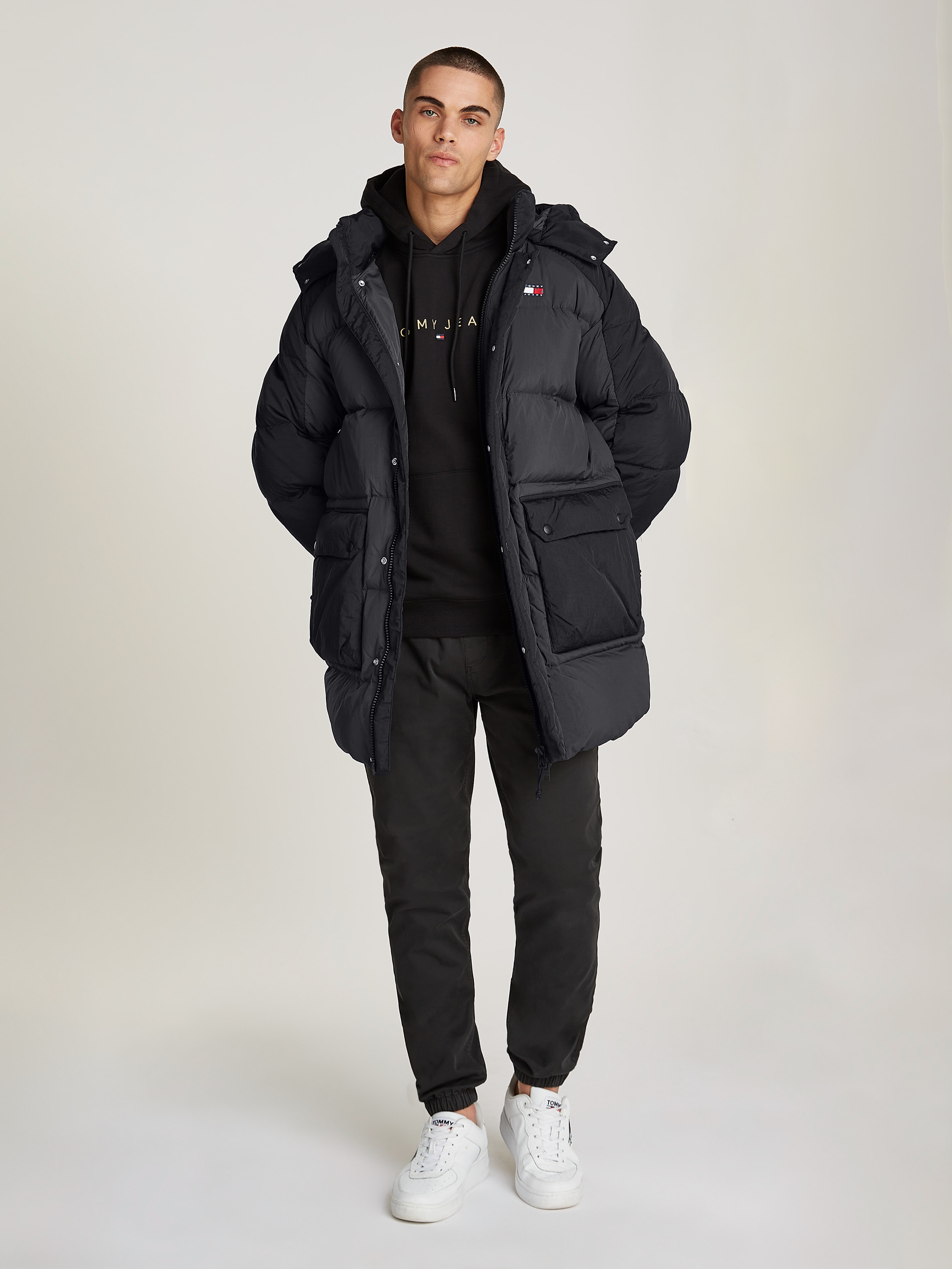 Tommy Jeans Steppmantel "TJM TWO TONE PARKA", kontrastfarbene Einsätze günstig online kaufen