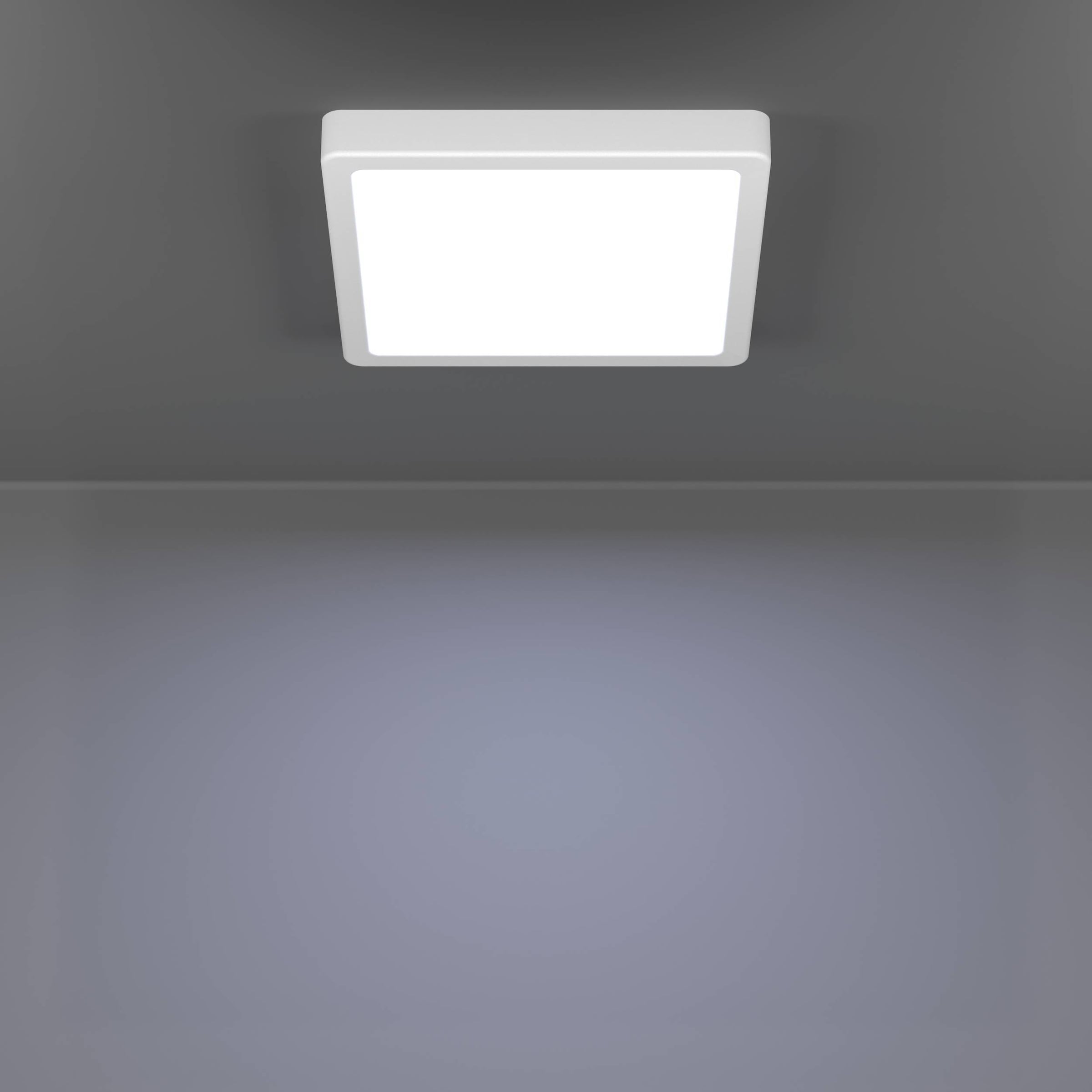 EGLO Aufbauleuchte »Fueva 6-Z Deckenlampe, ZigBee, App und Sprachsteuerung, Badlampe, IP44« LED-Modul 1 Stk. Kaltweiß | RGB Aufbauleuchte - L22 x B22 x H2,5 cm - weiß - 10,5W inkl.