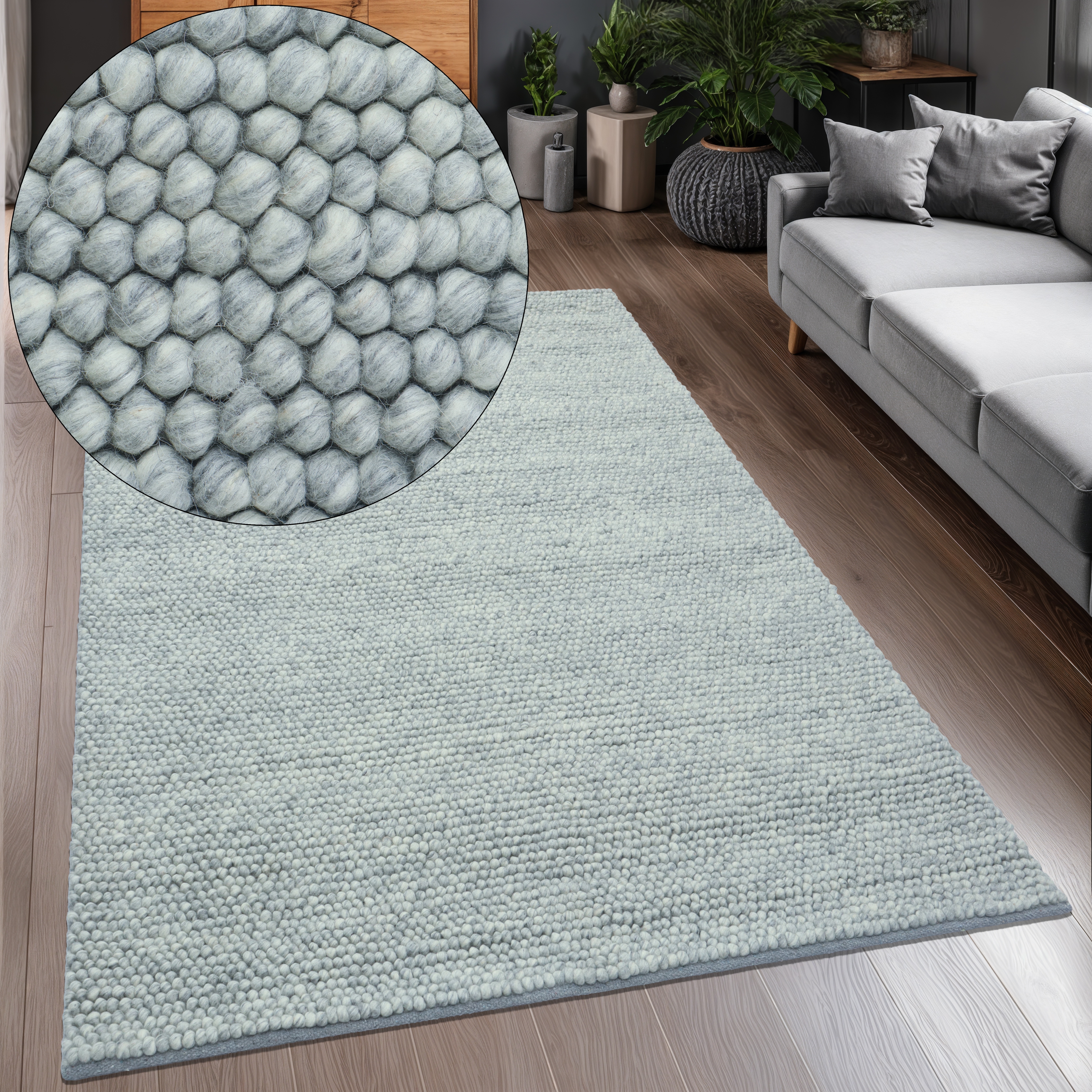 OTTO home Wollteppich "Wolly, Wolle, in Standard und Premium Qualität" rechteckig 14 mm Höhe handgewebt, Handweb Teppiche, Skandi, Wohnzimmer, Schlafzimmer