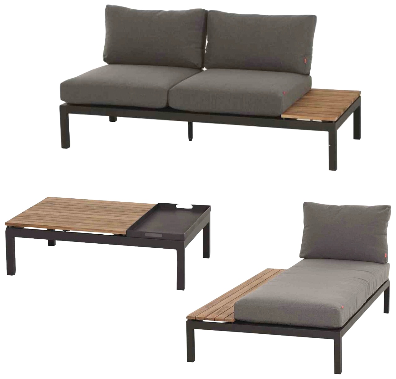 Siena Garden Gartenlounge-Set "Alvida" 3 Stk. tlg. günstig online kaufen