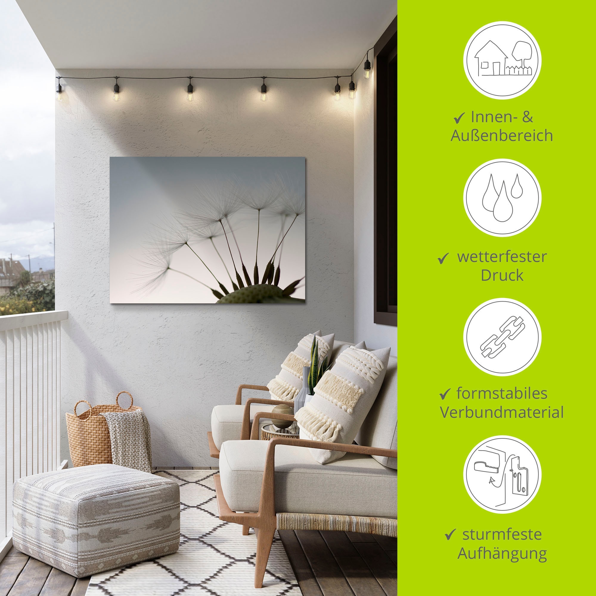 Artland Wandbild »Pusteblumen-Samen I«, Blumen, (1 St.), als Alubild, Outdoorbild, Leinwandbild, Poster in verschied. Größen