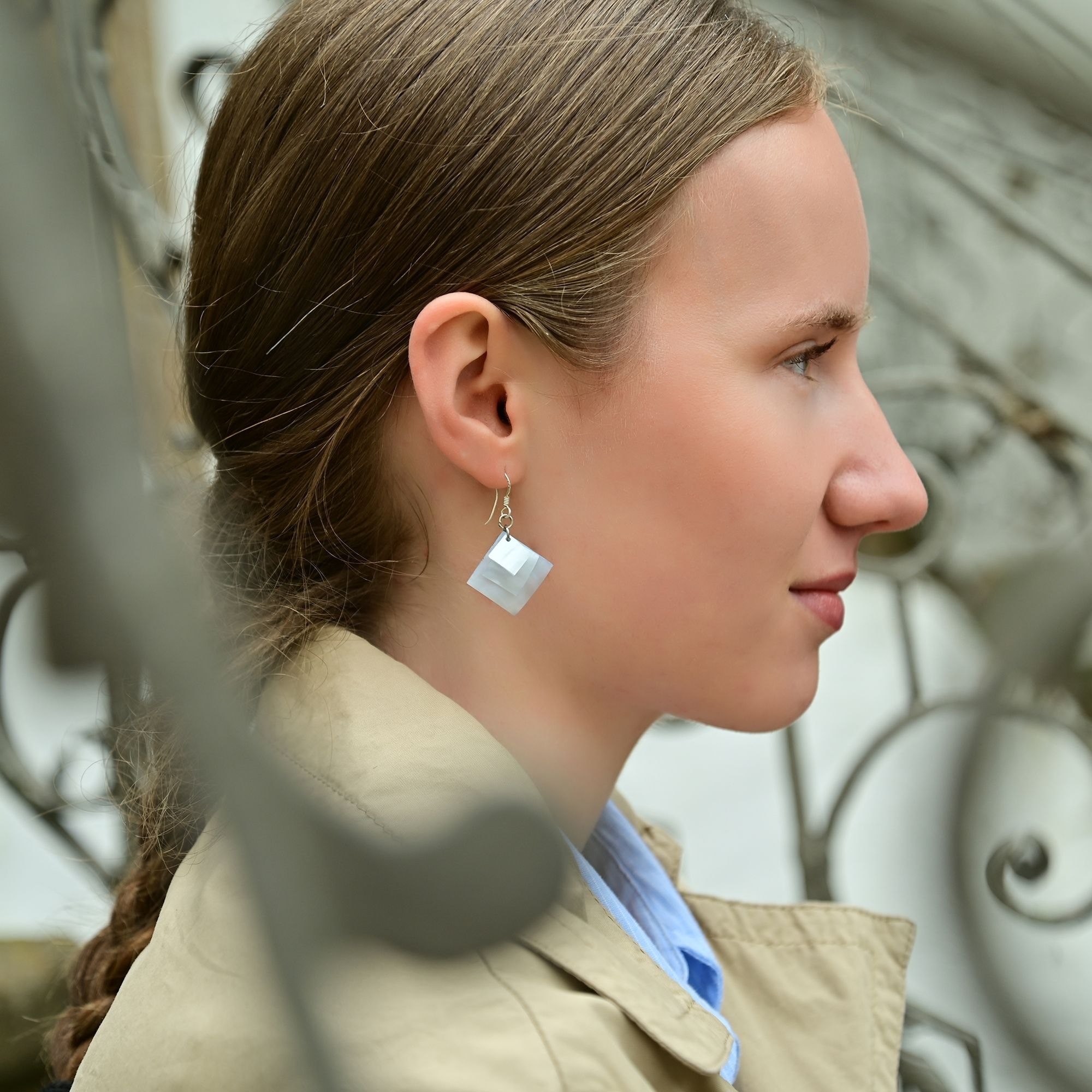 Adelia´s Paar Ohrhänger »Damen Ohrringe – Ohrhänger aus 925 Silber mit Perlmutt« Zum Verschenken – ideal zum Valentinstag